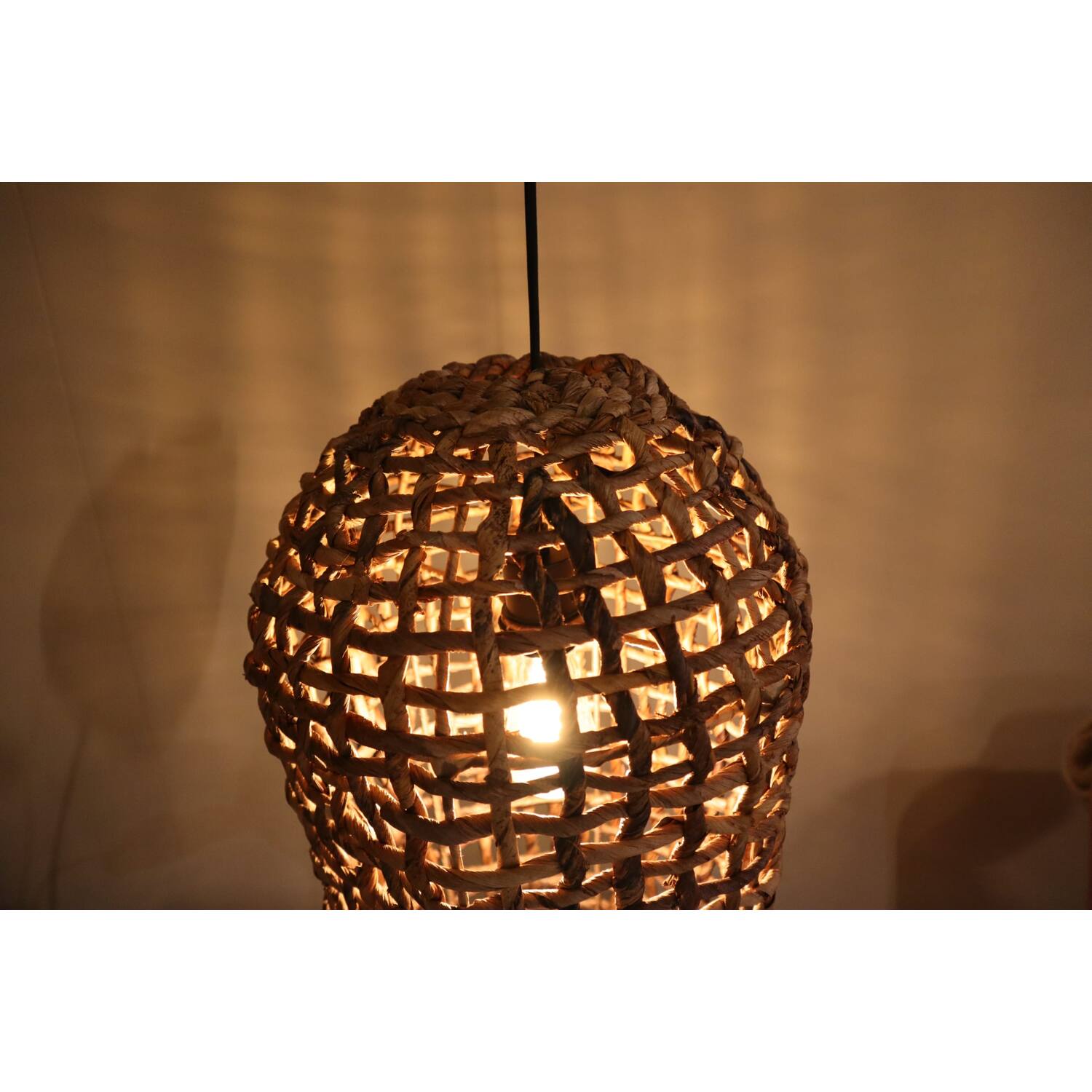 Hanglamp Hanoi - Bananenblad - 28x28x58cm - Bruin