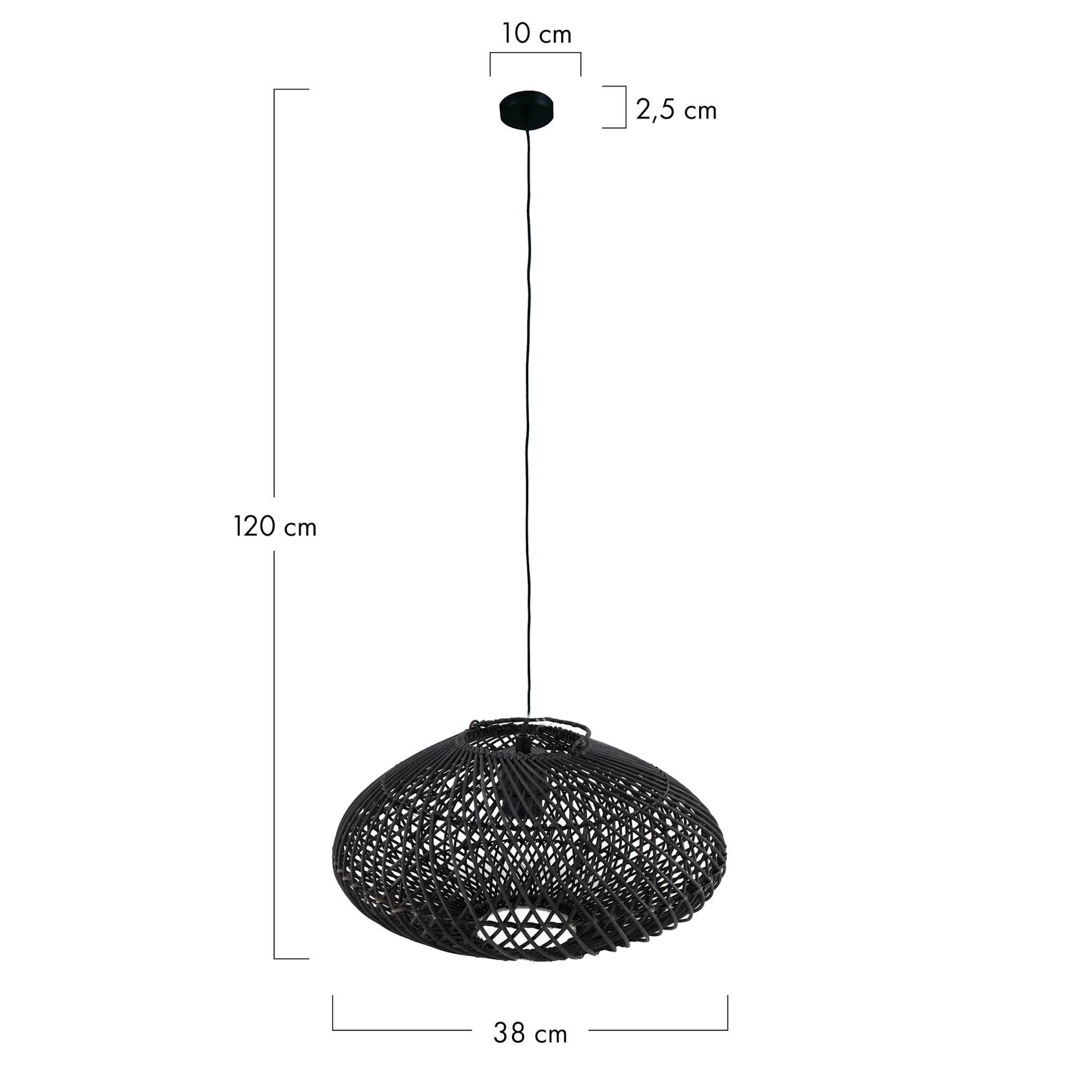 Ceiling light rattan 38x38x20cm