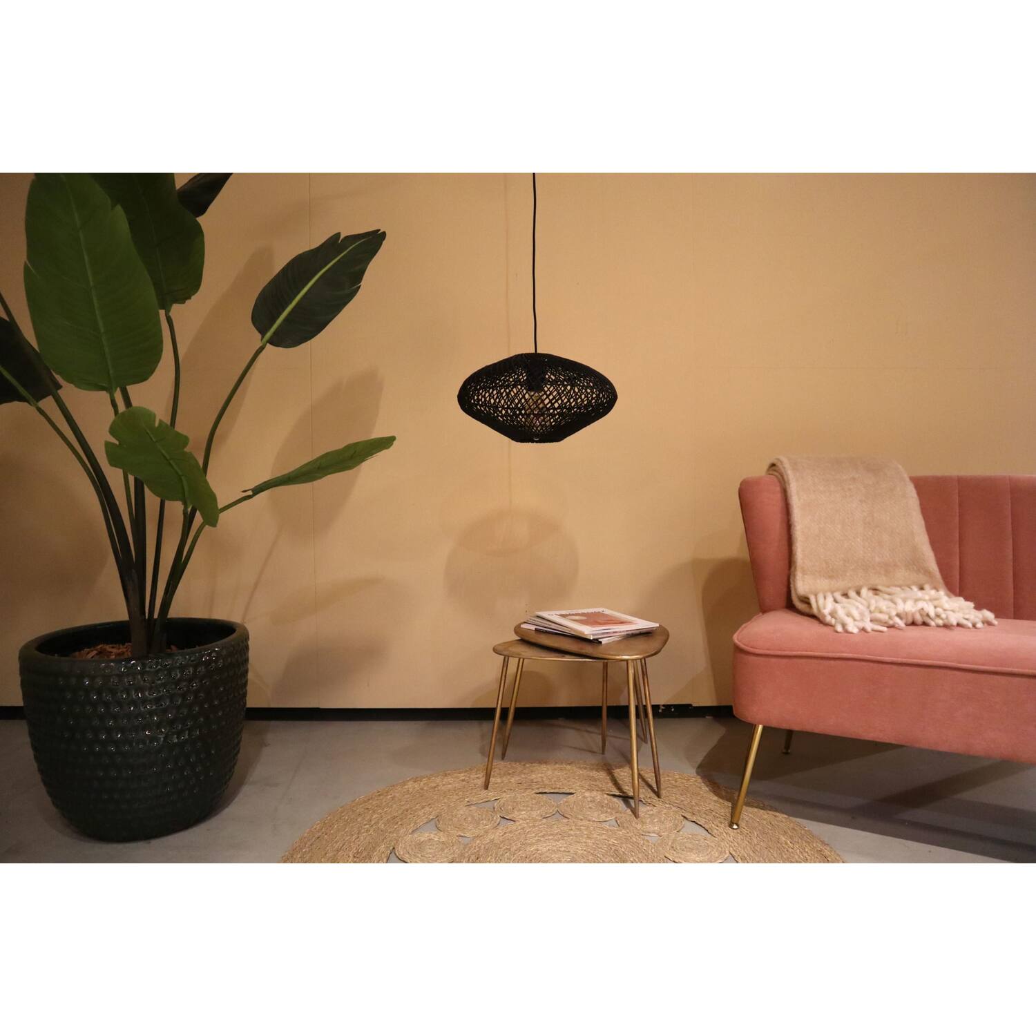 Ceiling light rattan 38x38x20cm