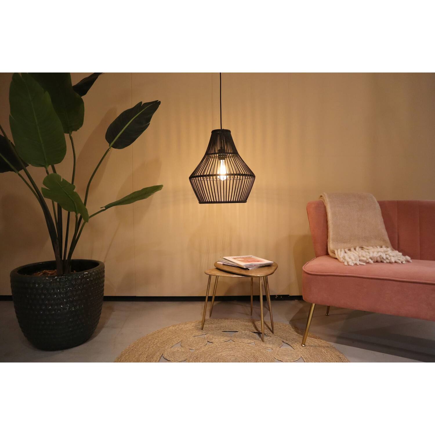 Ceiling light bamboo 38x38x42cm