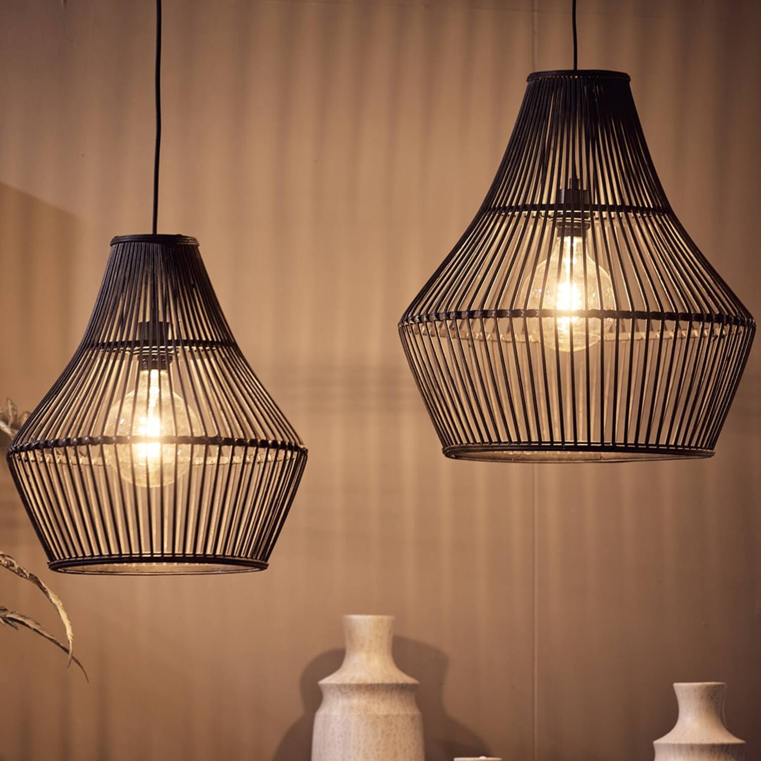 Ceiling light bamboo 46x46x50cm