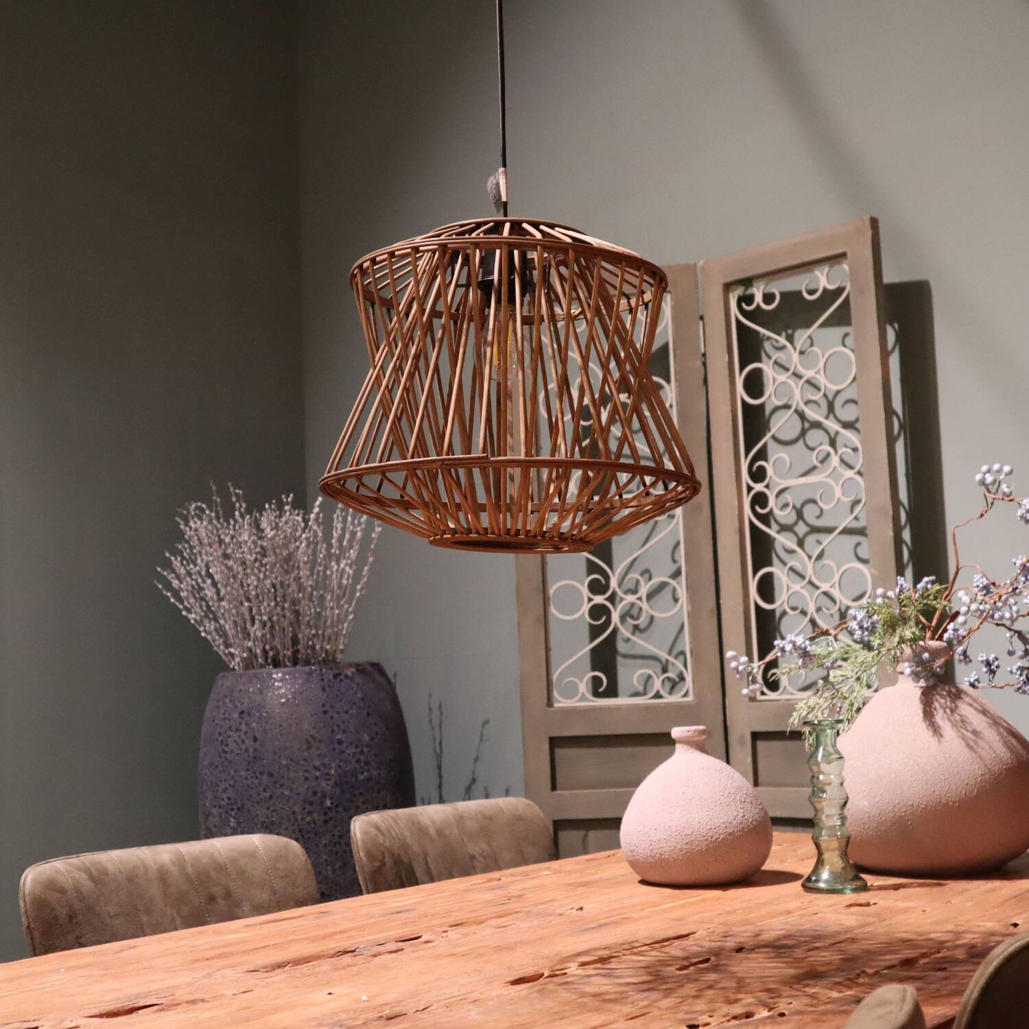 Ceiling light bamboo 38x38x32cm
