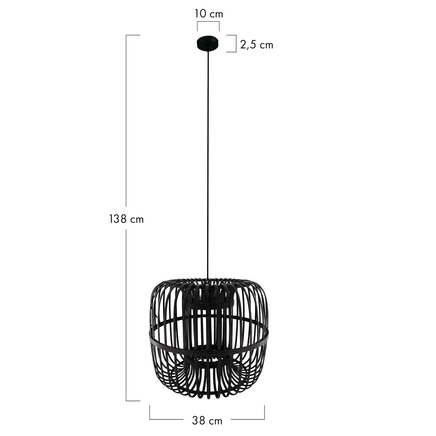 Ceiling light round bamboo 38x38x32cm