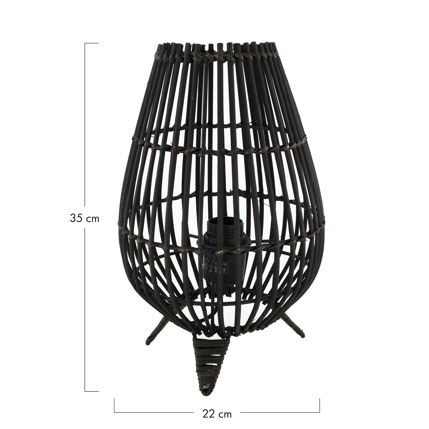 Table lamp bamboo 22x22x35cm