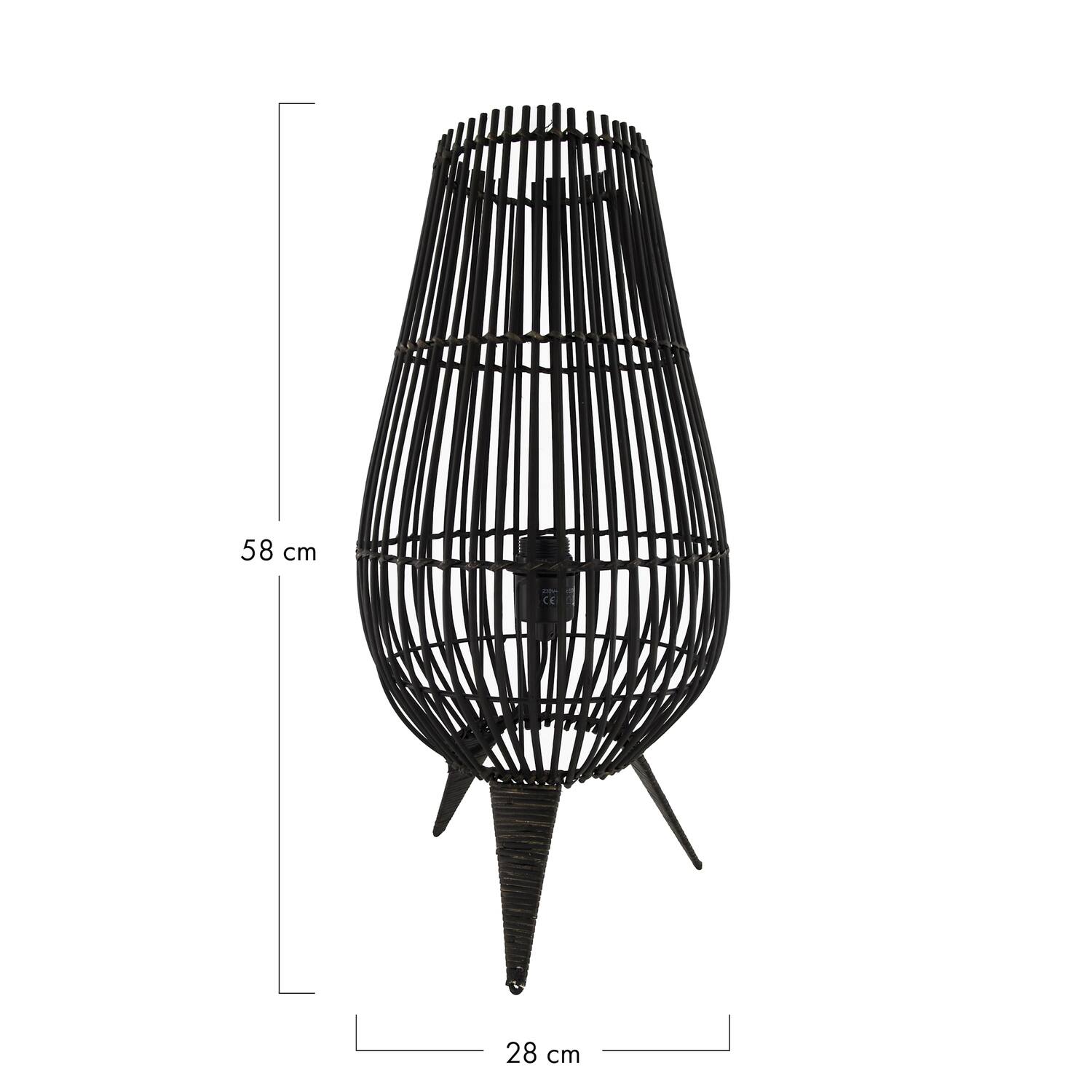 Floor lamp bamboo 28x28x58cm