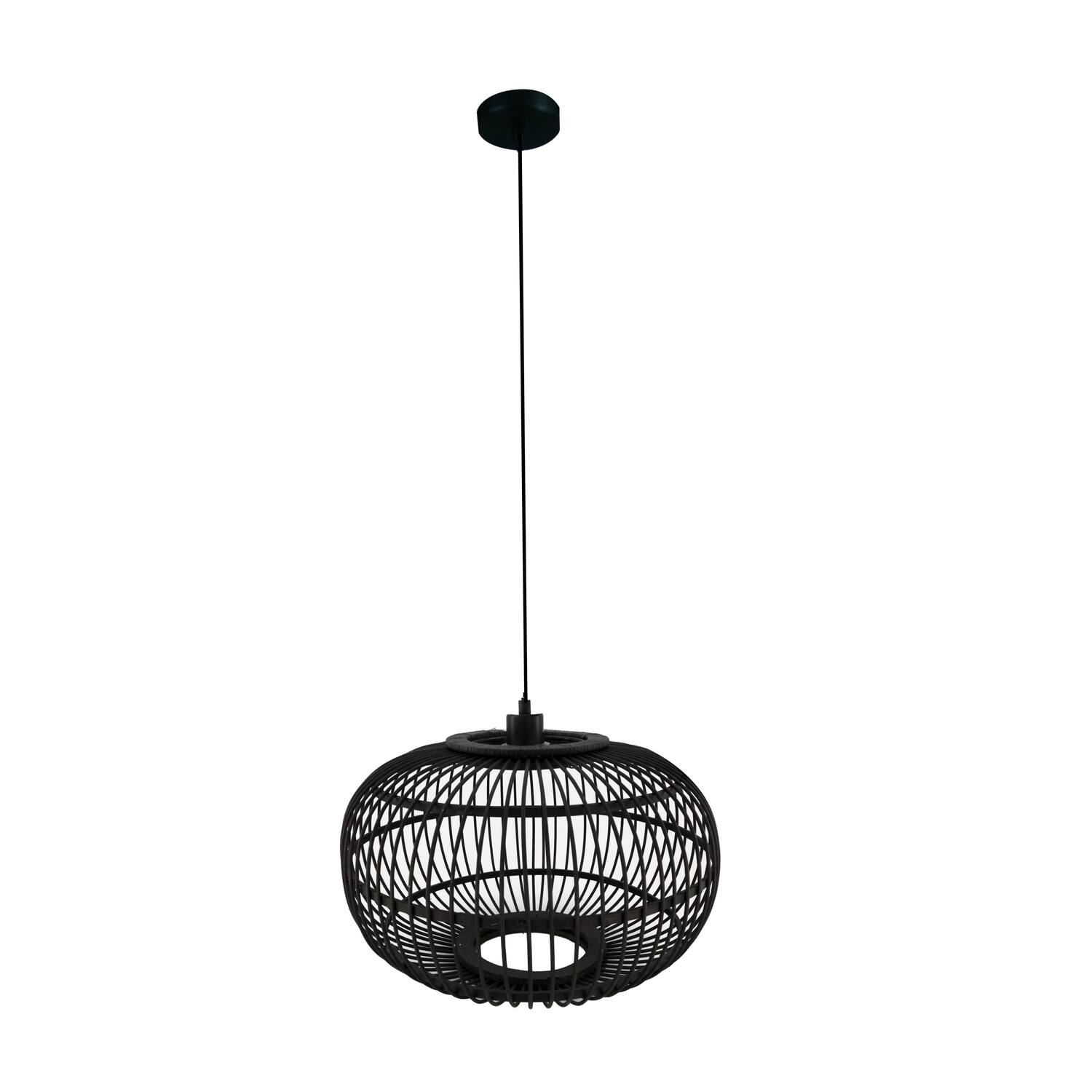 Hanglamp Varna - Bamboe - 38x38x27cm - Zwart