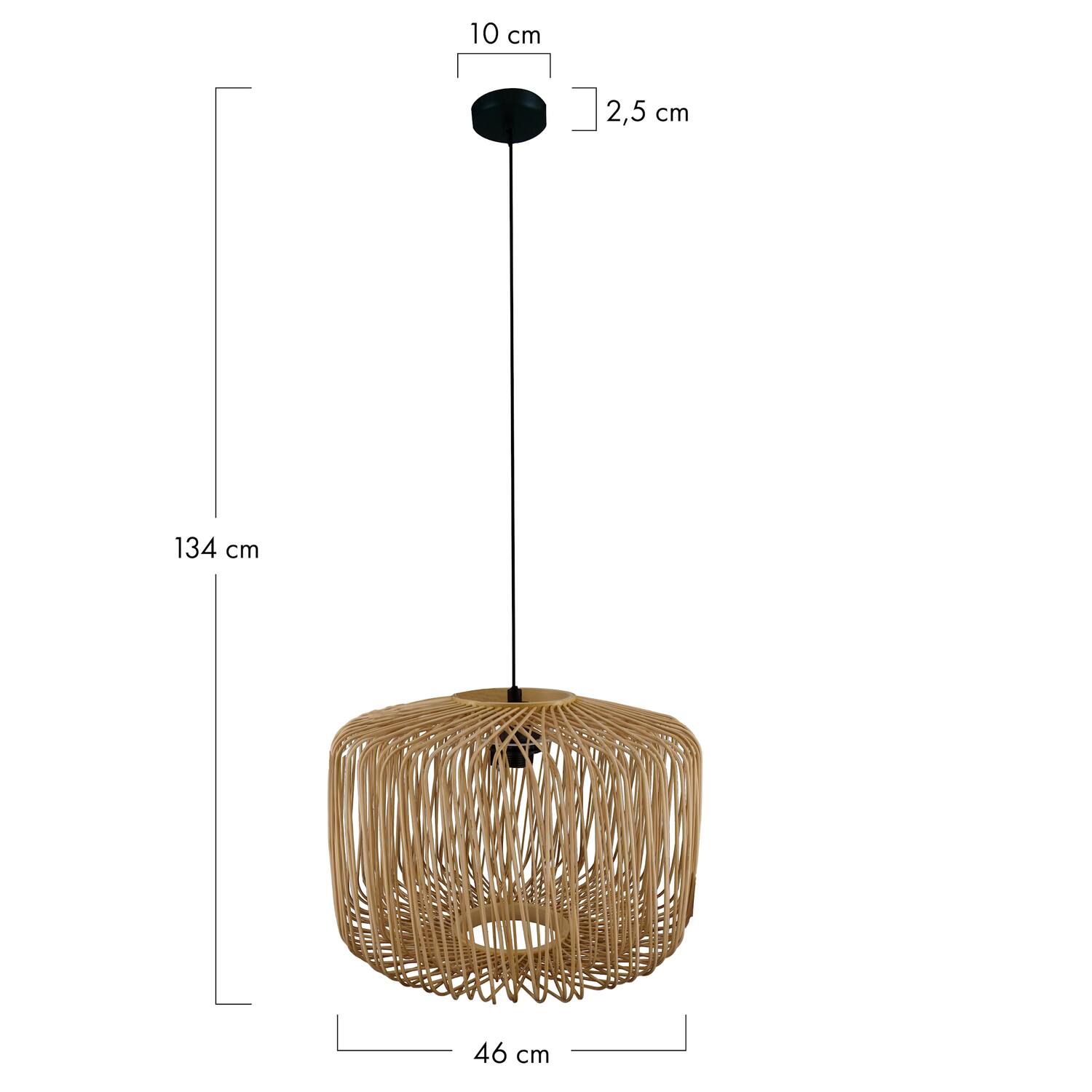 Ceiling light bamboo 46x46x34cm - Natural