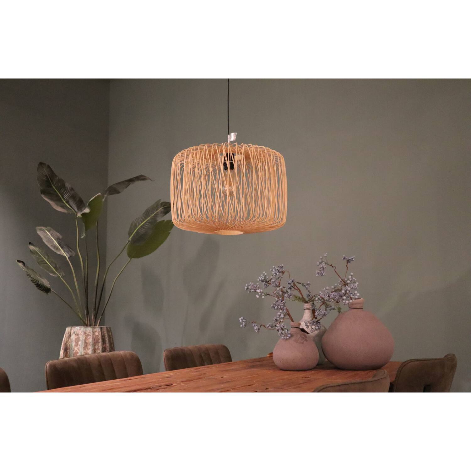 Ceiling light bamboo 46x46x34cm - Natural