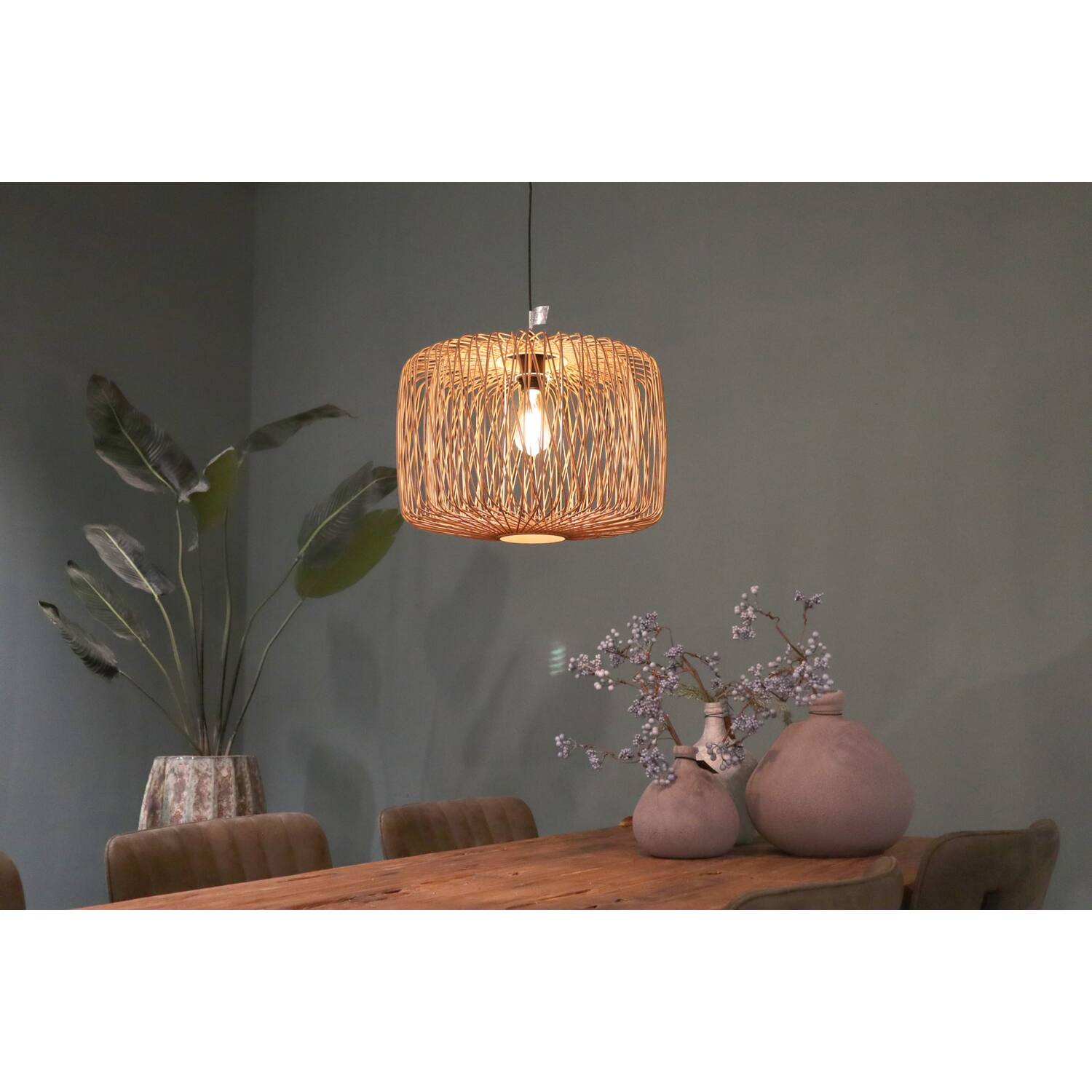 Ceiling light bamboo 46x46x34cm - Natural