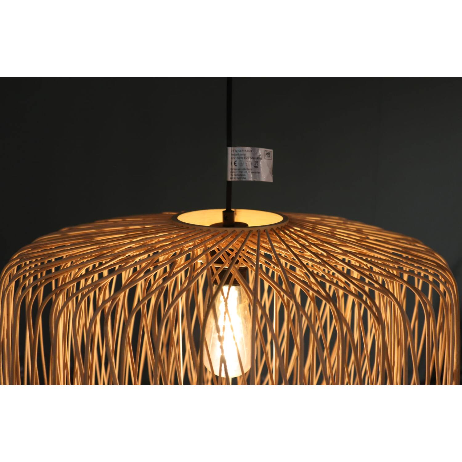 Ceiling light bamboo 46x46x34cm - Natural