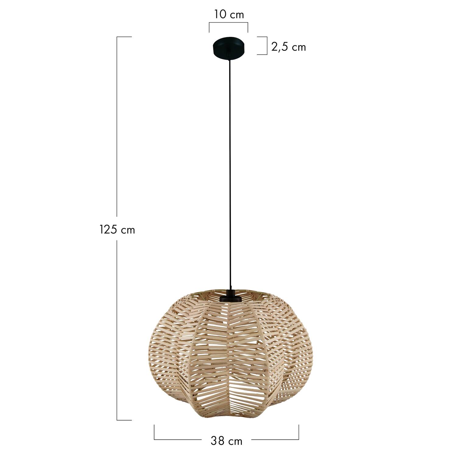Ceiling light rattan 38x38x25cm