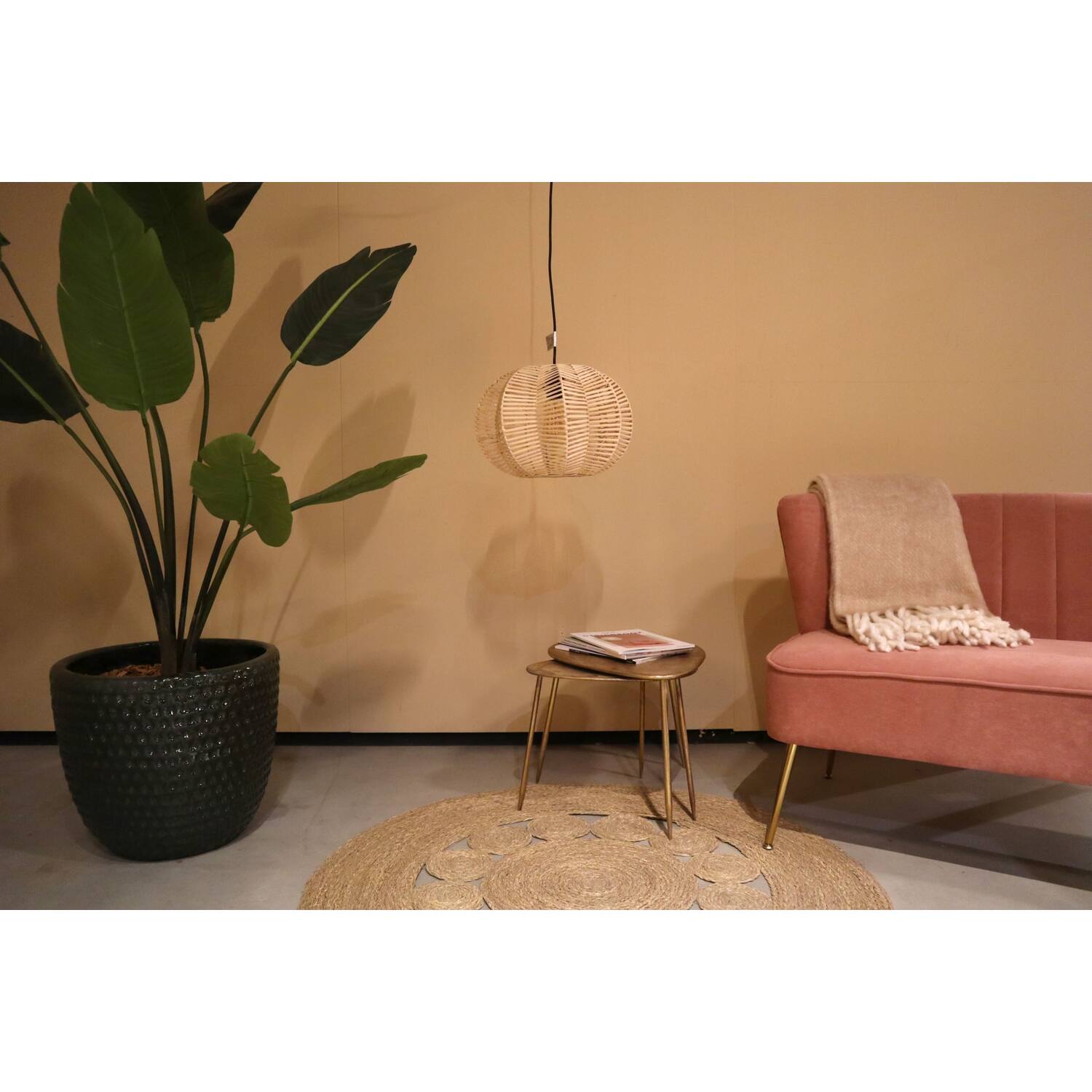 Ceiling light rattan 38x38x25cm