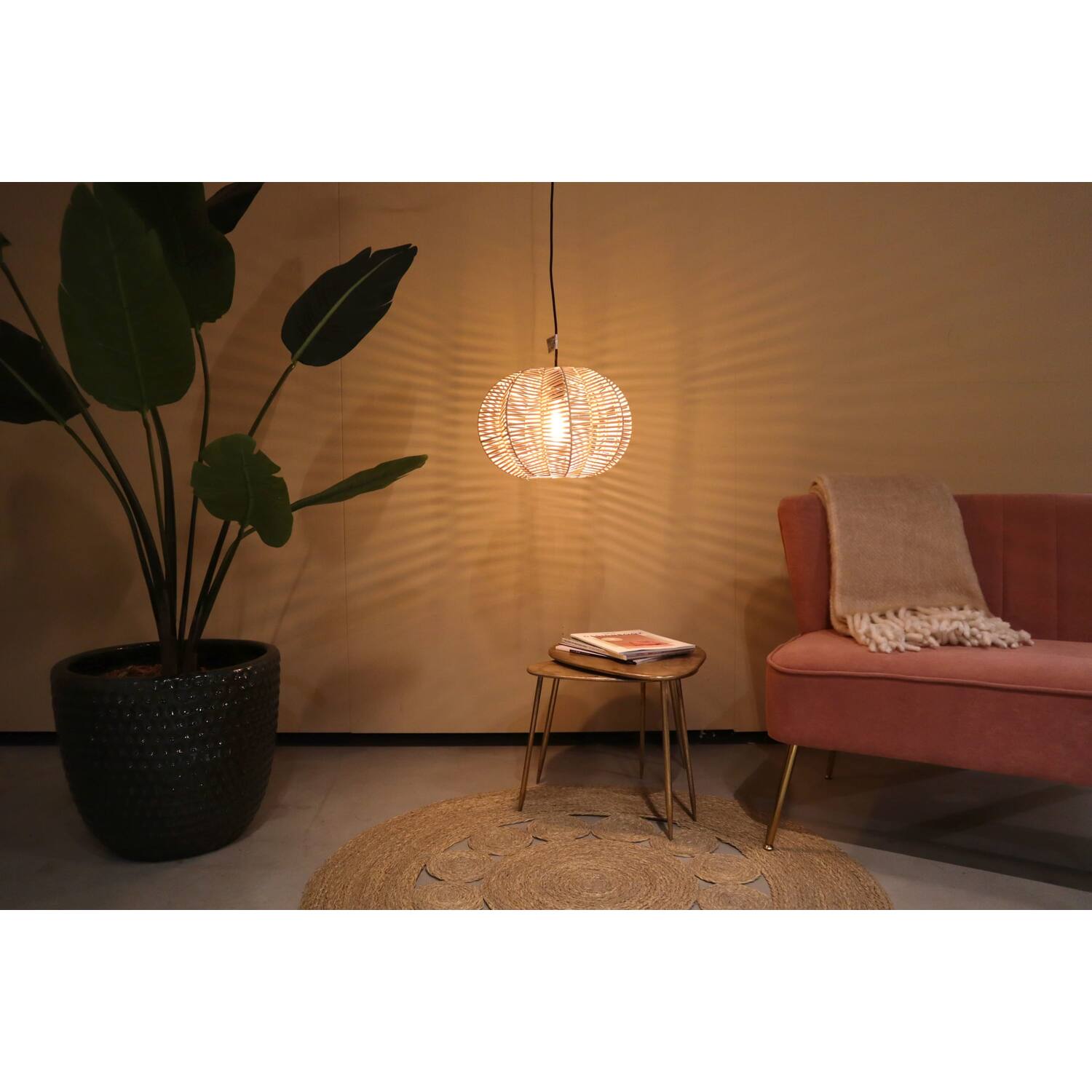 Ceiling light rattan 38x38x25cm