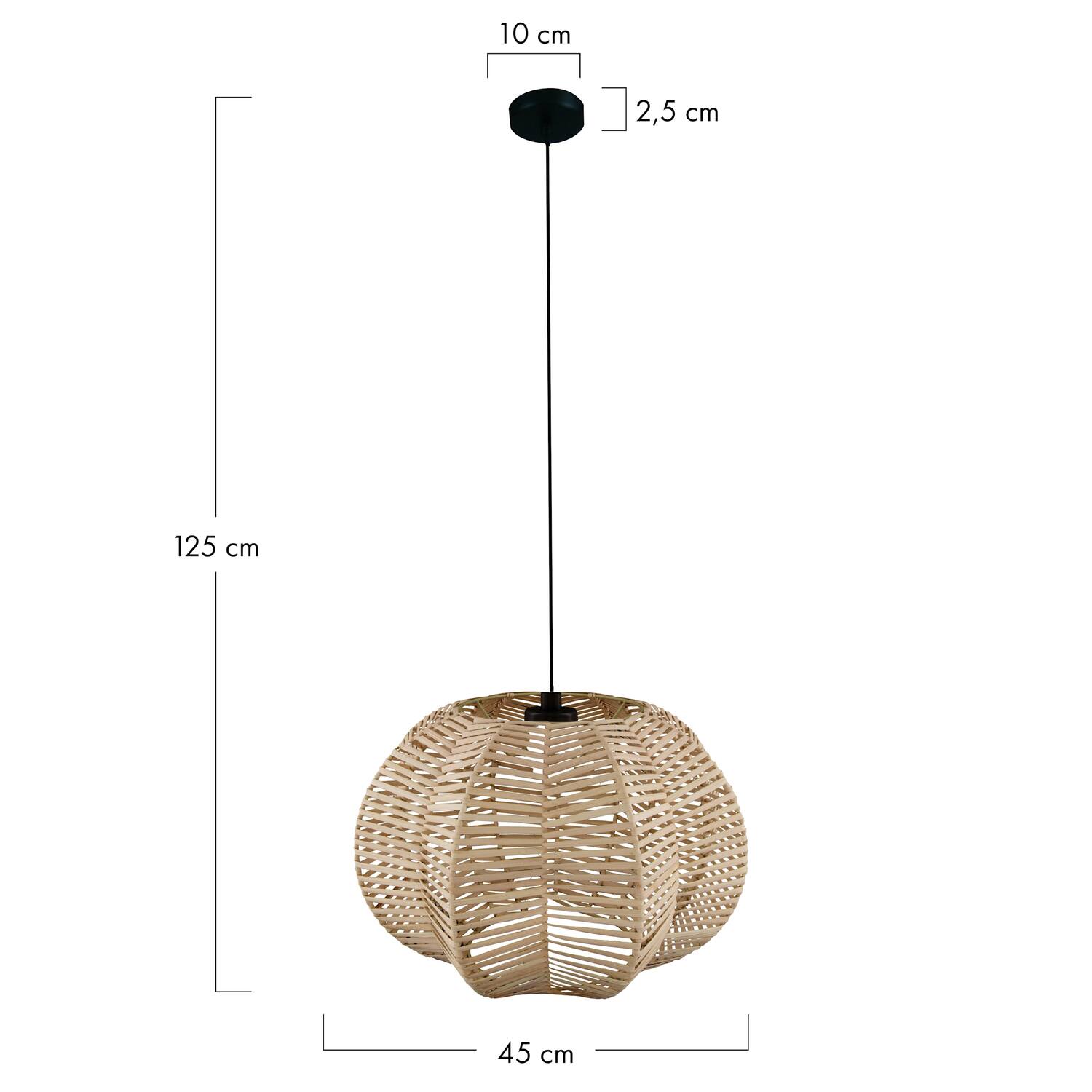 Ceiling light rattan 45x45x25cm