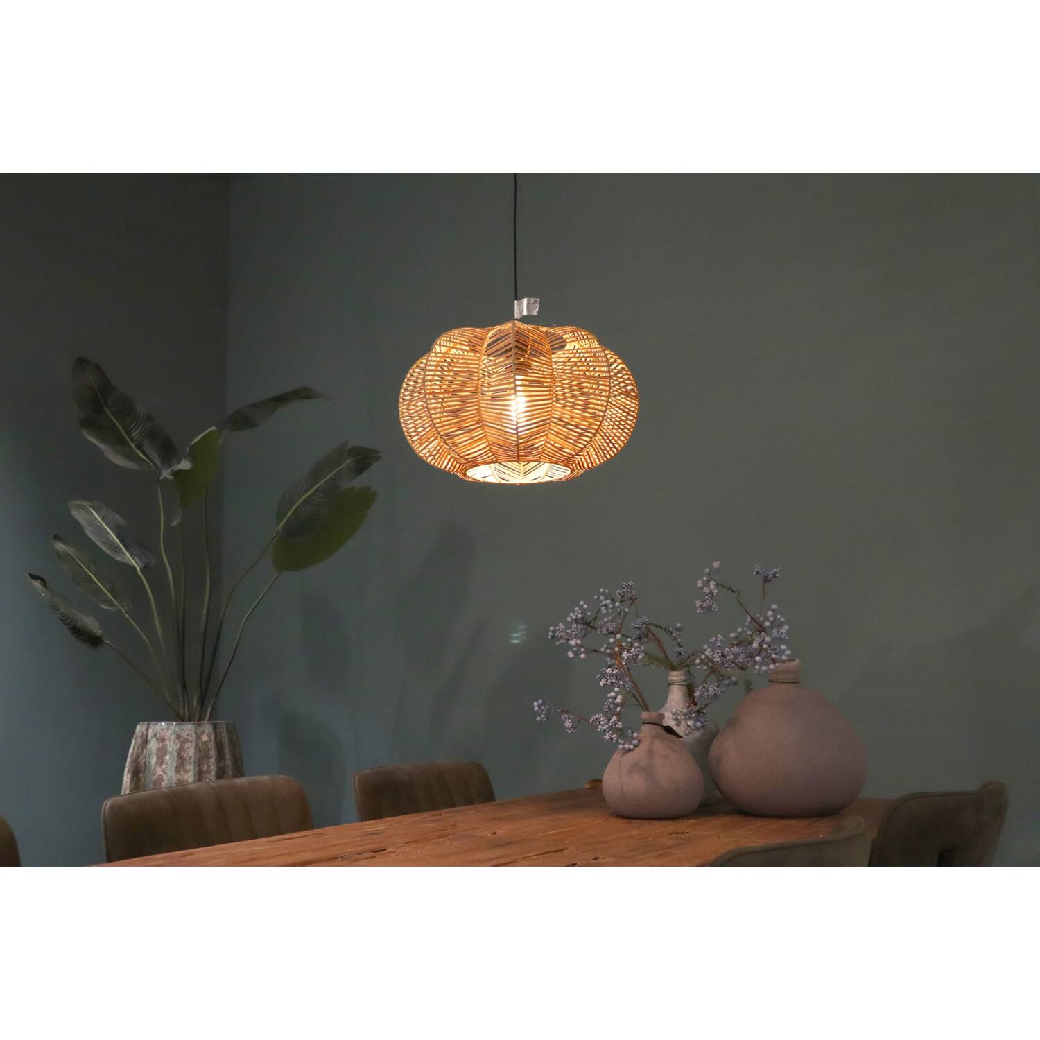 Ceiling light rattan 45x45x25cm