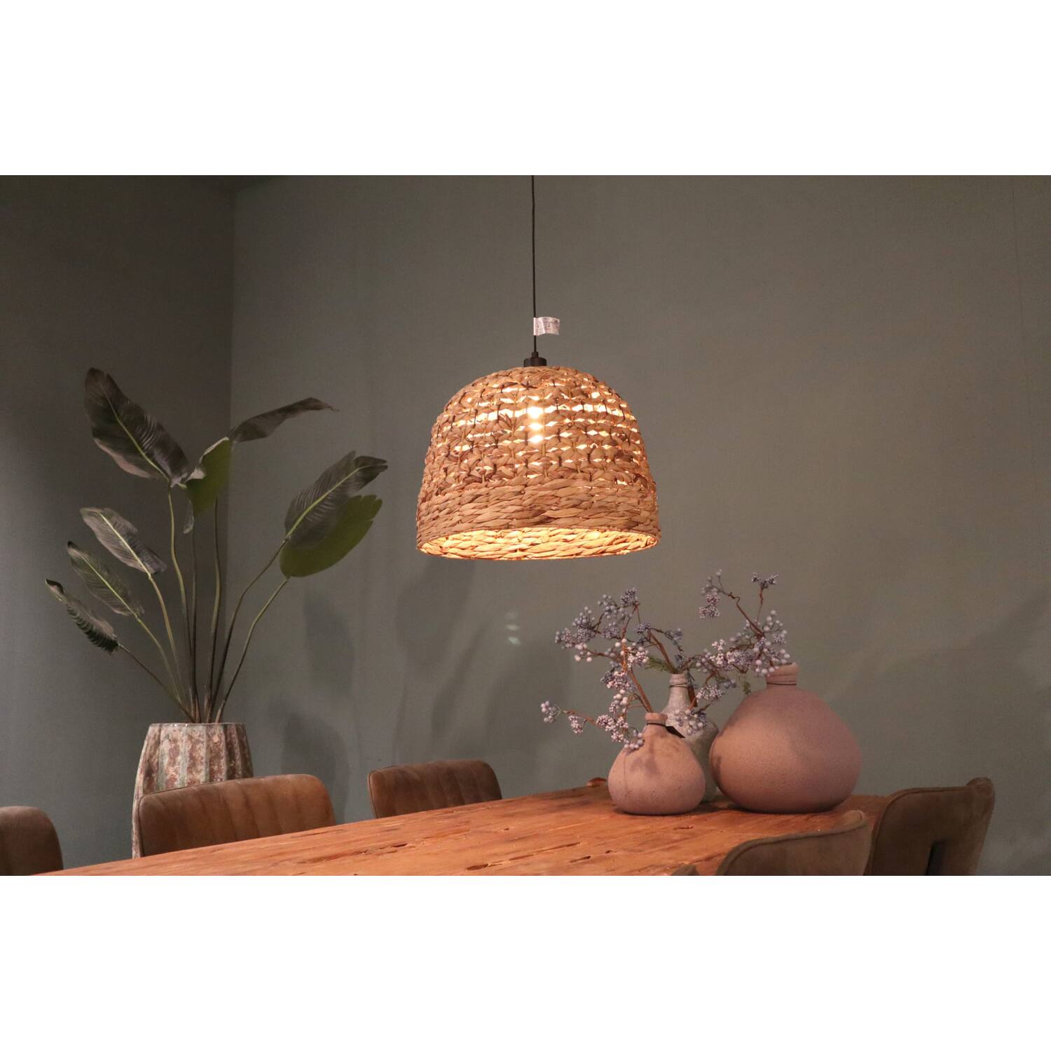 Ceiling light waterhyacinth 46x46x30cm - Natural