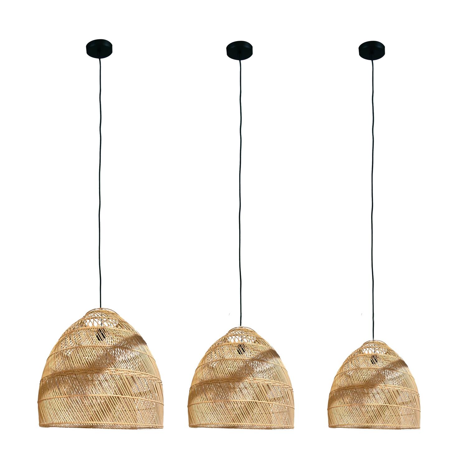 Ceiling light rattan 68x68x76cm S/3