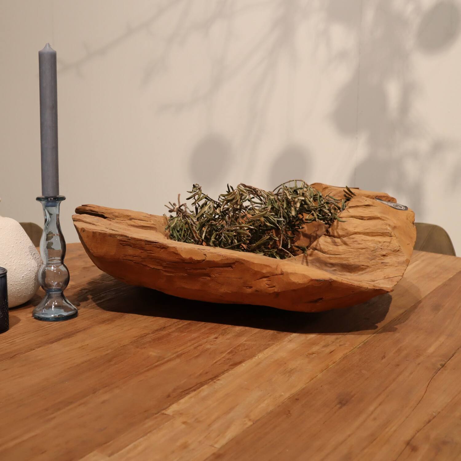 Bowl teak wood 60x60x14cm - Natural