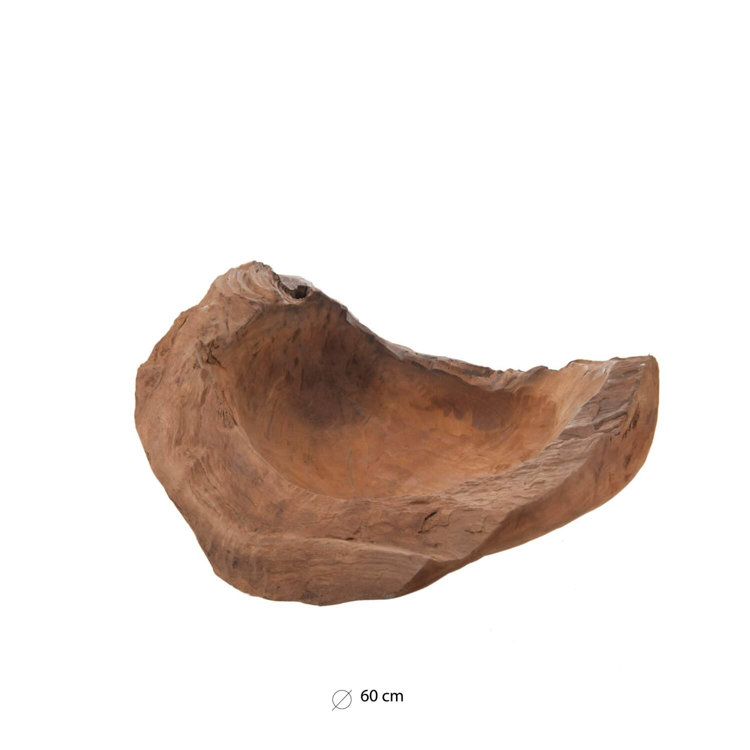 Bowl teak wood 60x60x14cm - Natural