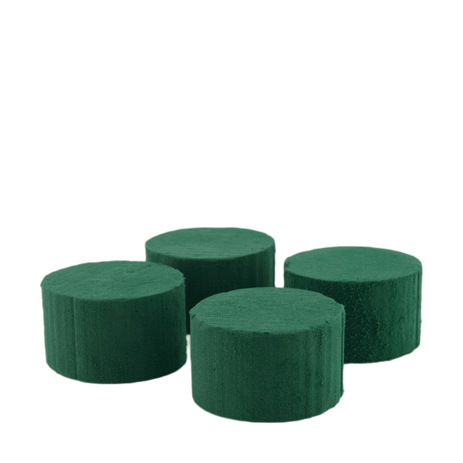Floral foam round packed foam 8x8x5cm 4pc - Natural
