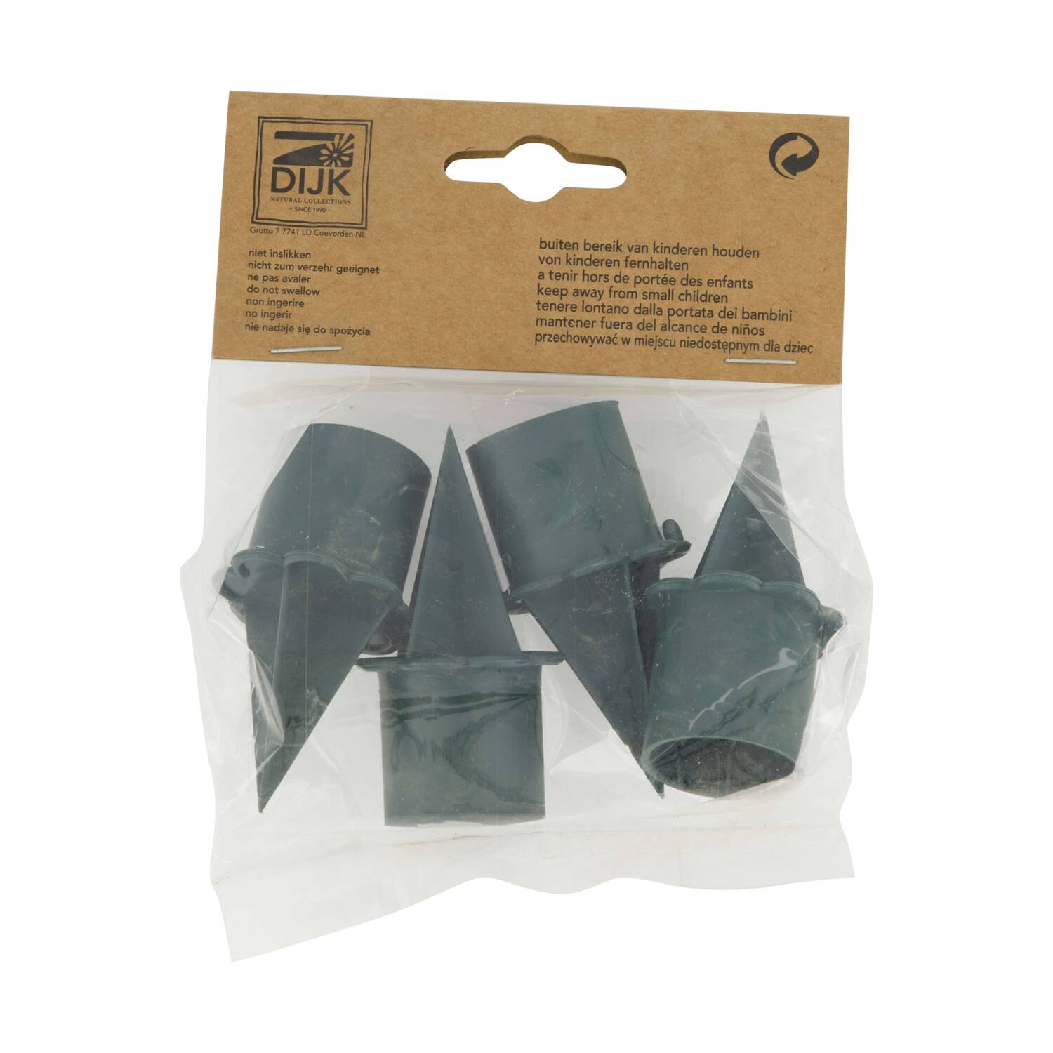 Dinnercandle holder plastic 2.2x2.2x6.5cm 4pc