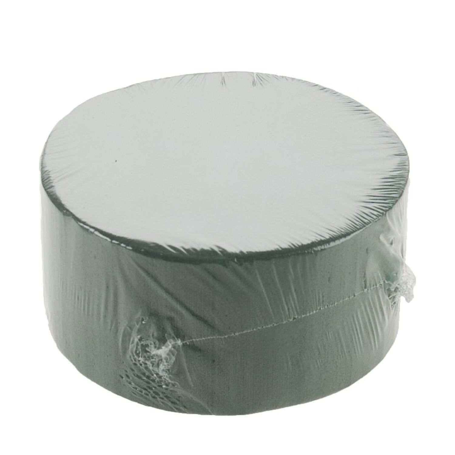 Floral foam round packed foam 14x14x7cm - Natural