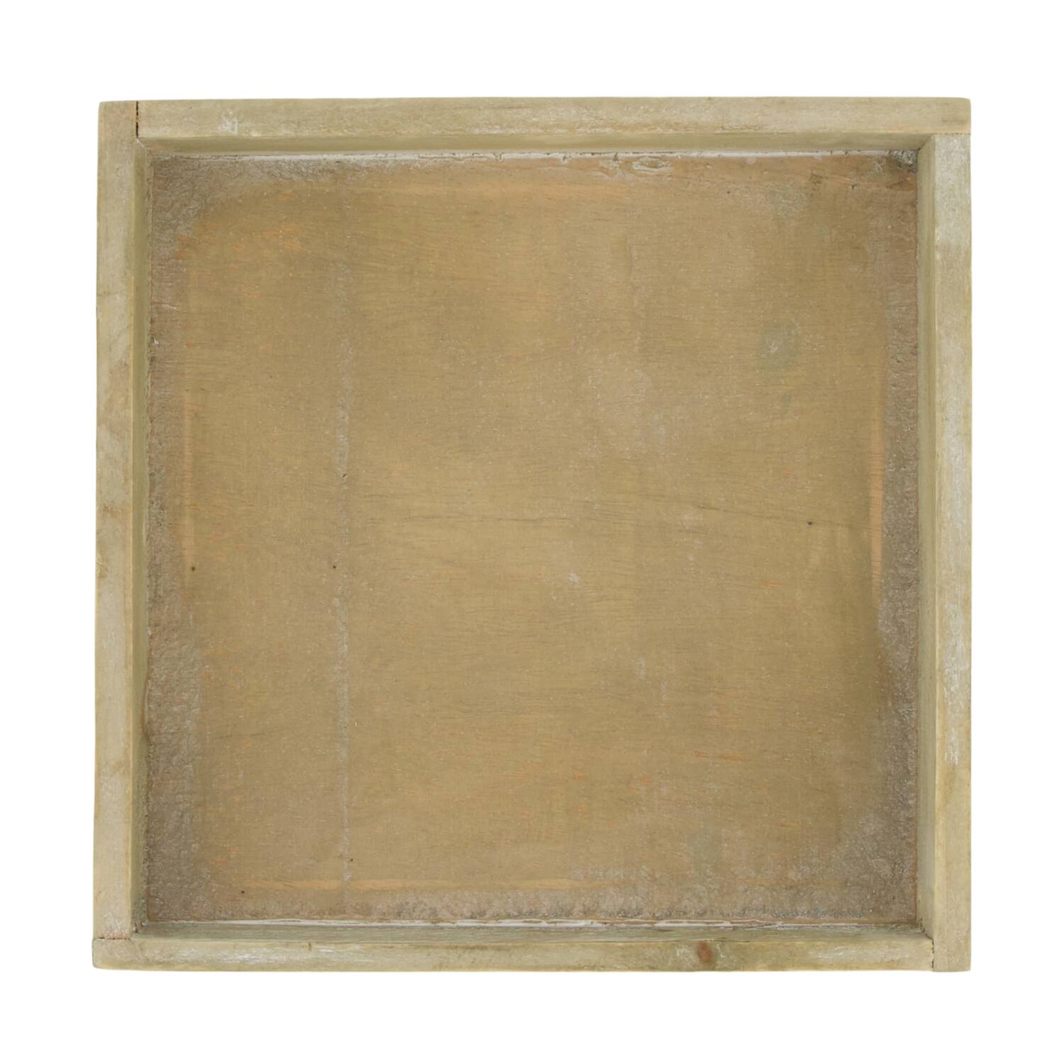 Dienblad vierkant - Vurenhout - 20x20x4cm - Natuurlijk