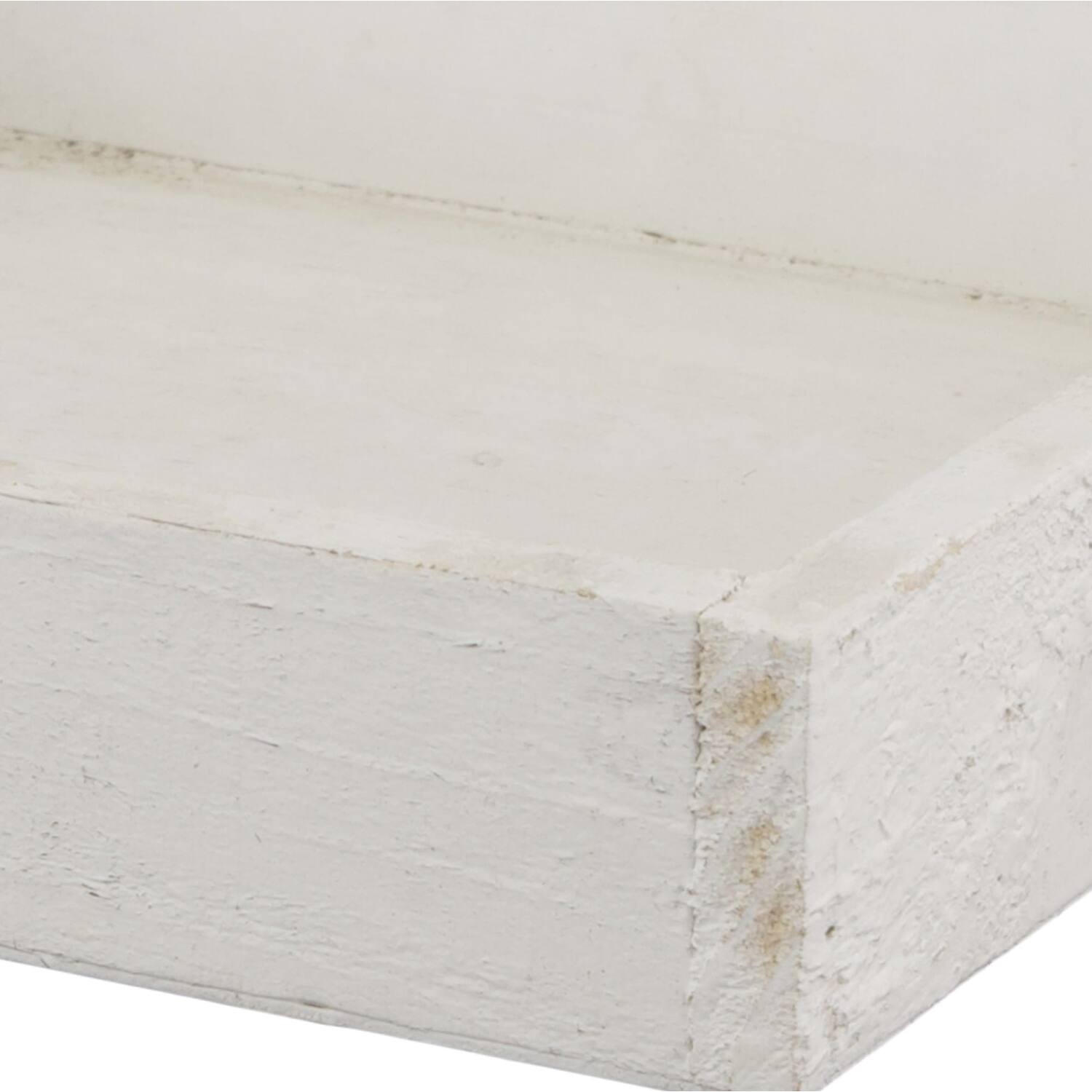 Plateau carre - Bois de pin - 20x20x4 cm - Blanc