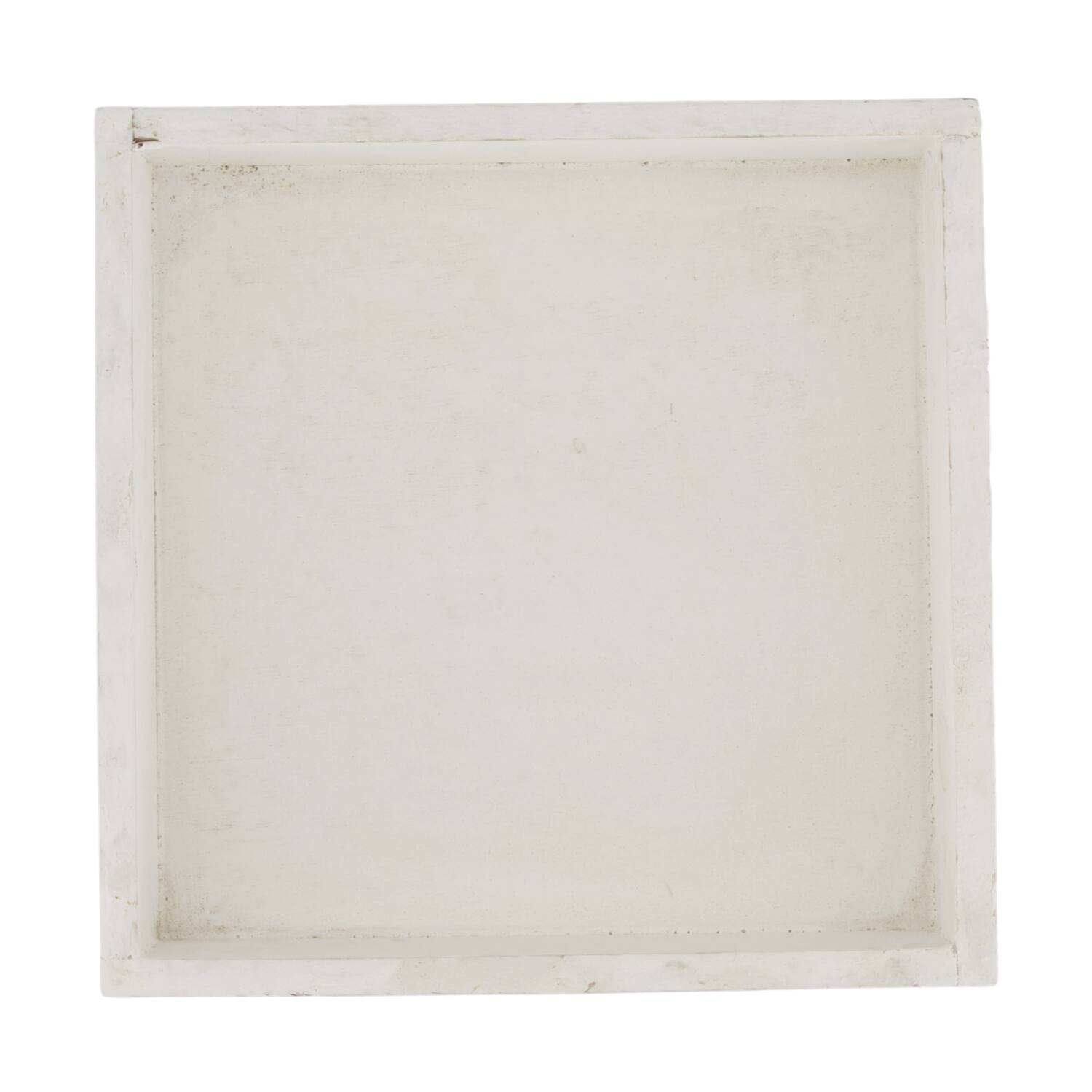 Plateau carre - Bois de pin - 20x20x4 cm - Blanc