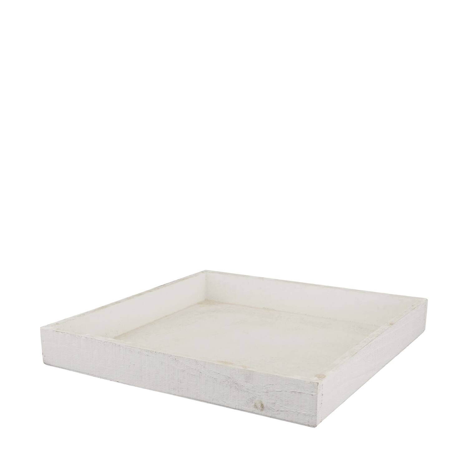 Tray square fir wood 30x30x4cm - White