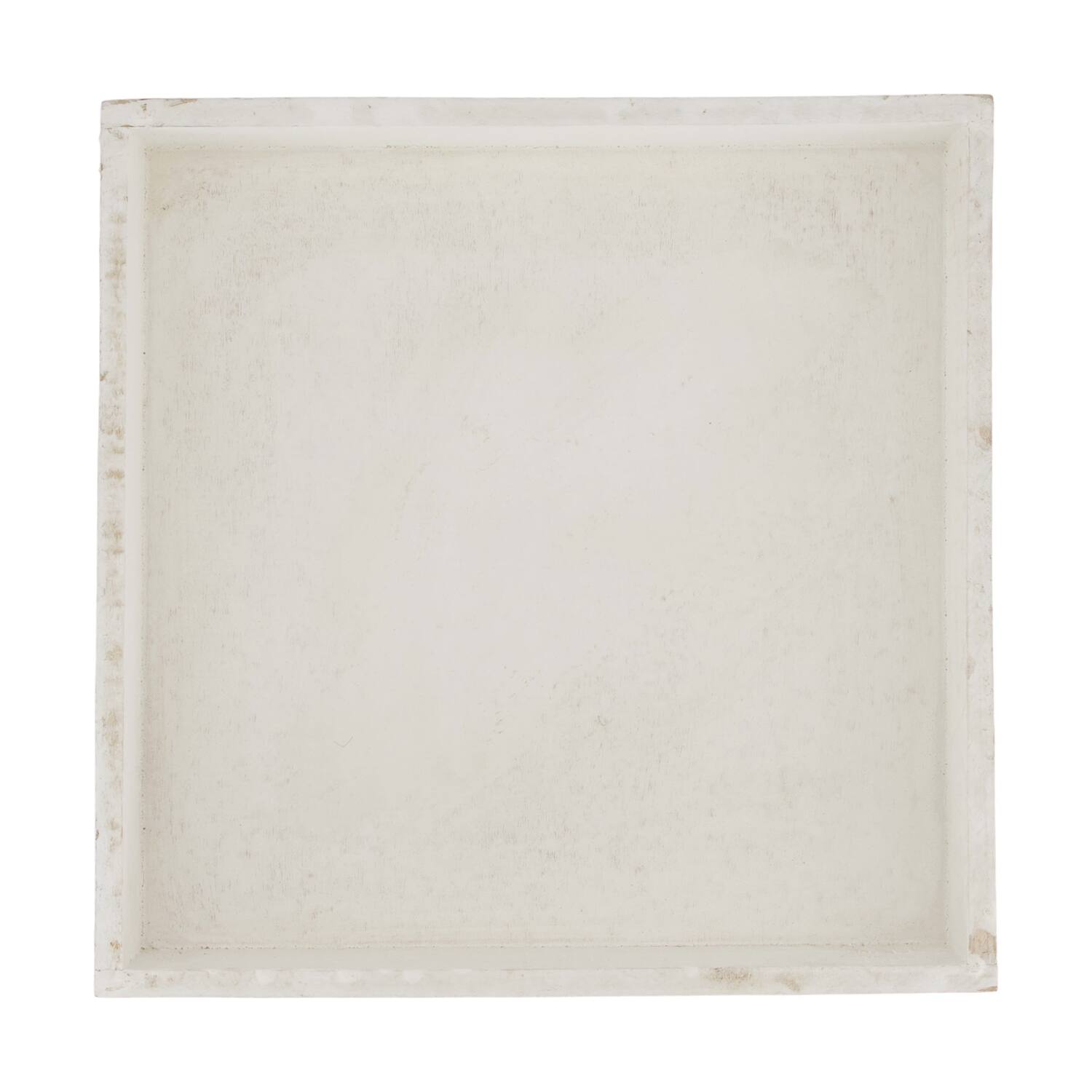 Tray square fir wood 30x30x4cm - White