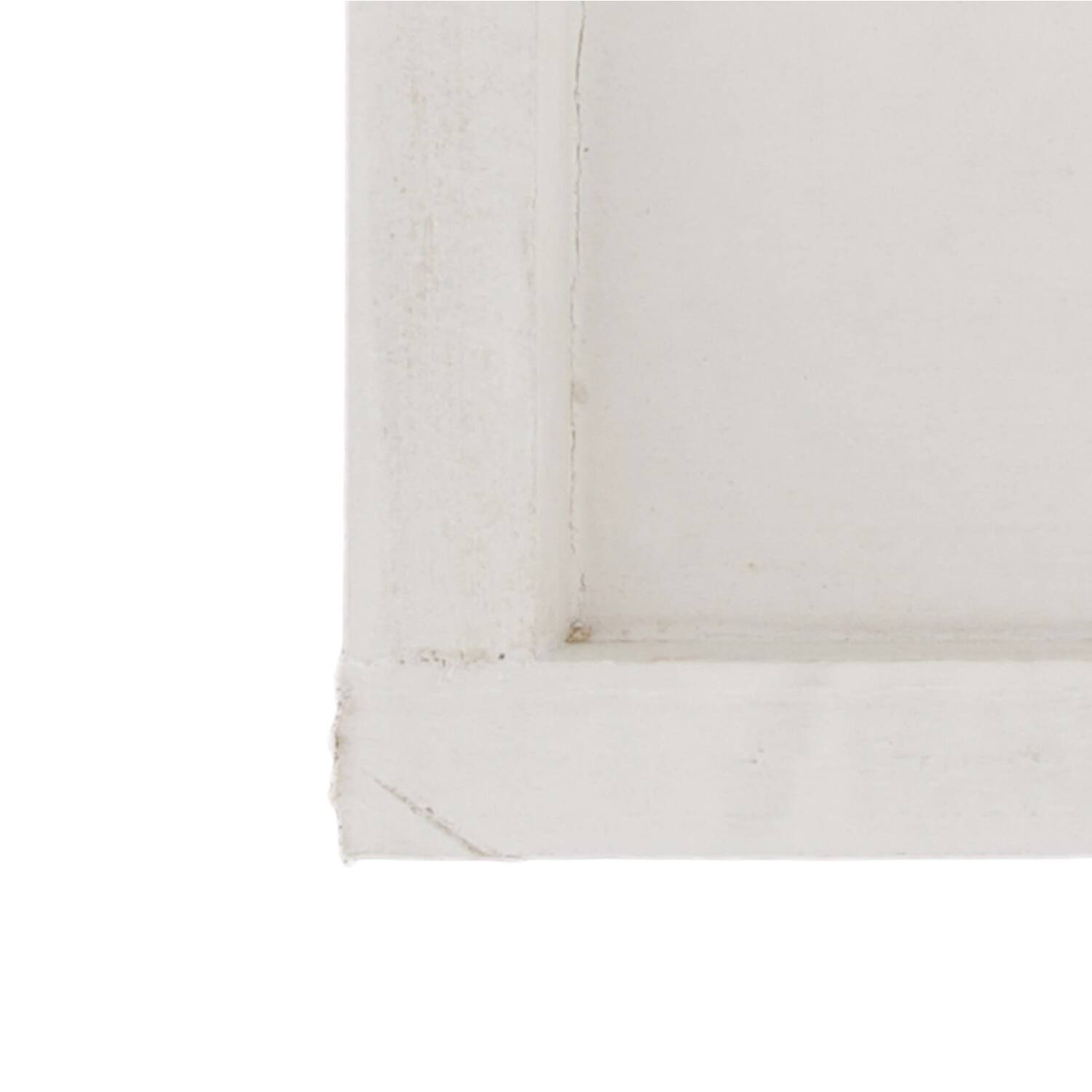 Tray rectangular fir wood 28x15x3cm - White