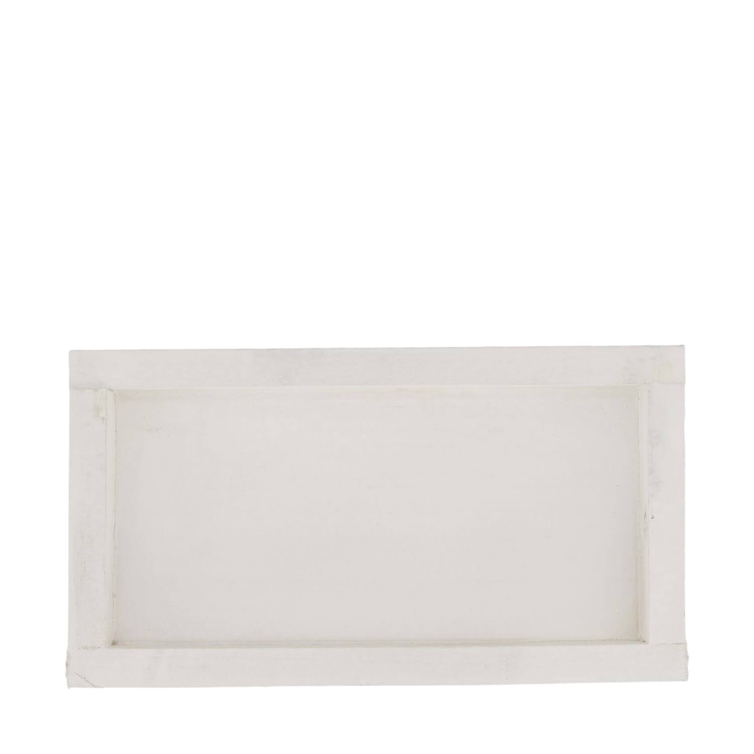 Tray rectangular fir wood 28x15x3cm - White