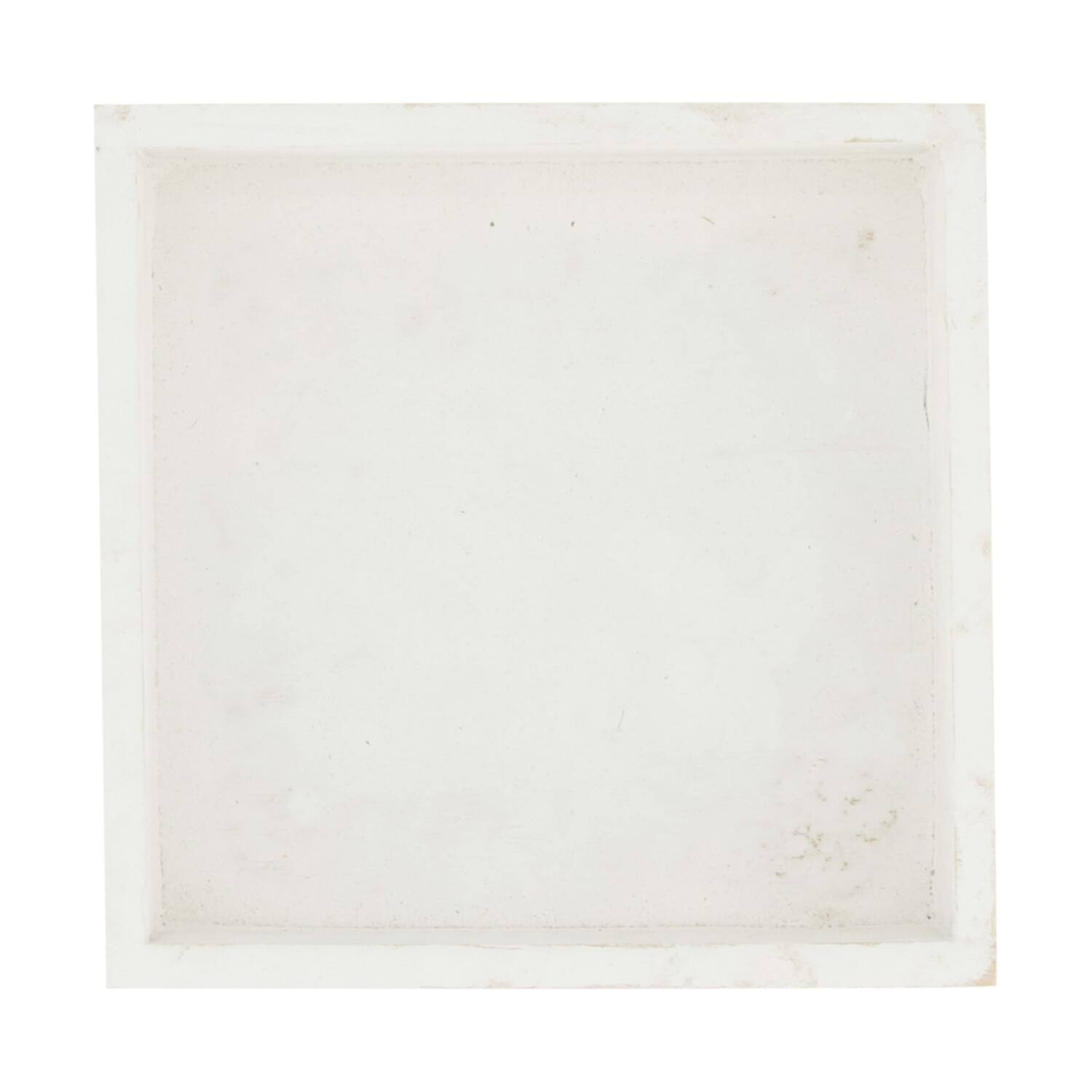 Tray square fir wood 14x14x3cm - White