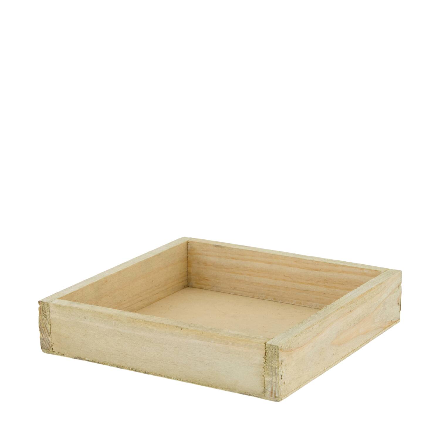 Vierkant plateau - Dennenhout - 14x14x3 cm - Natuurlijk