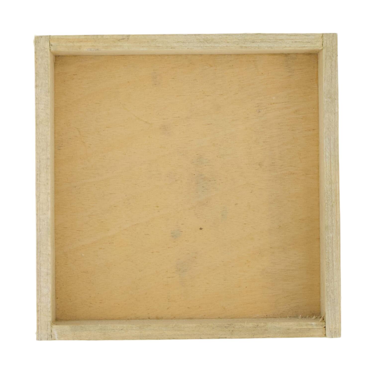 Vierkant plateau - Dennenhout - 14x14x3 cm - Natuurlijk