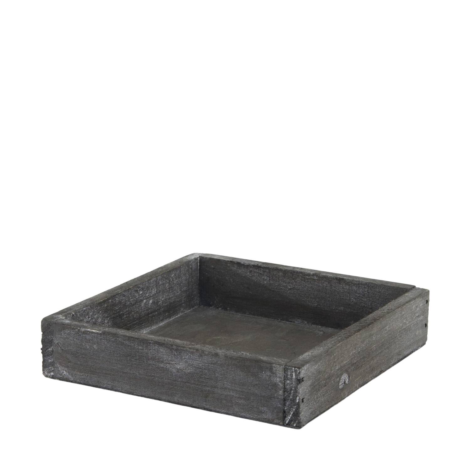 Tray square fir wood 14x14x3cm