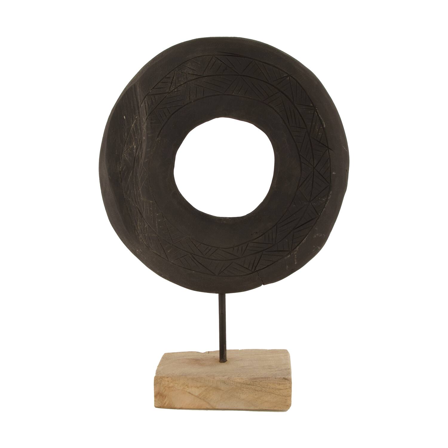 Statue circle teak on stand 28x9x38cm FSC 100%