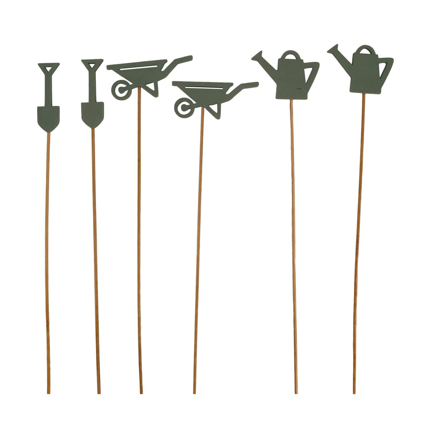 Watering can plywood on stick 8x0.7x48cm 6pc FSC 100% - Green