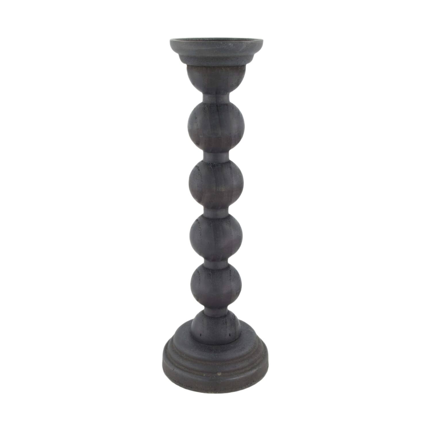 Candle holder fir wood 12.5x12.5x38cm FSC 100% - Black