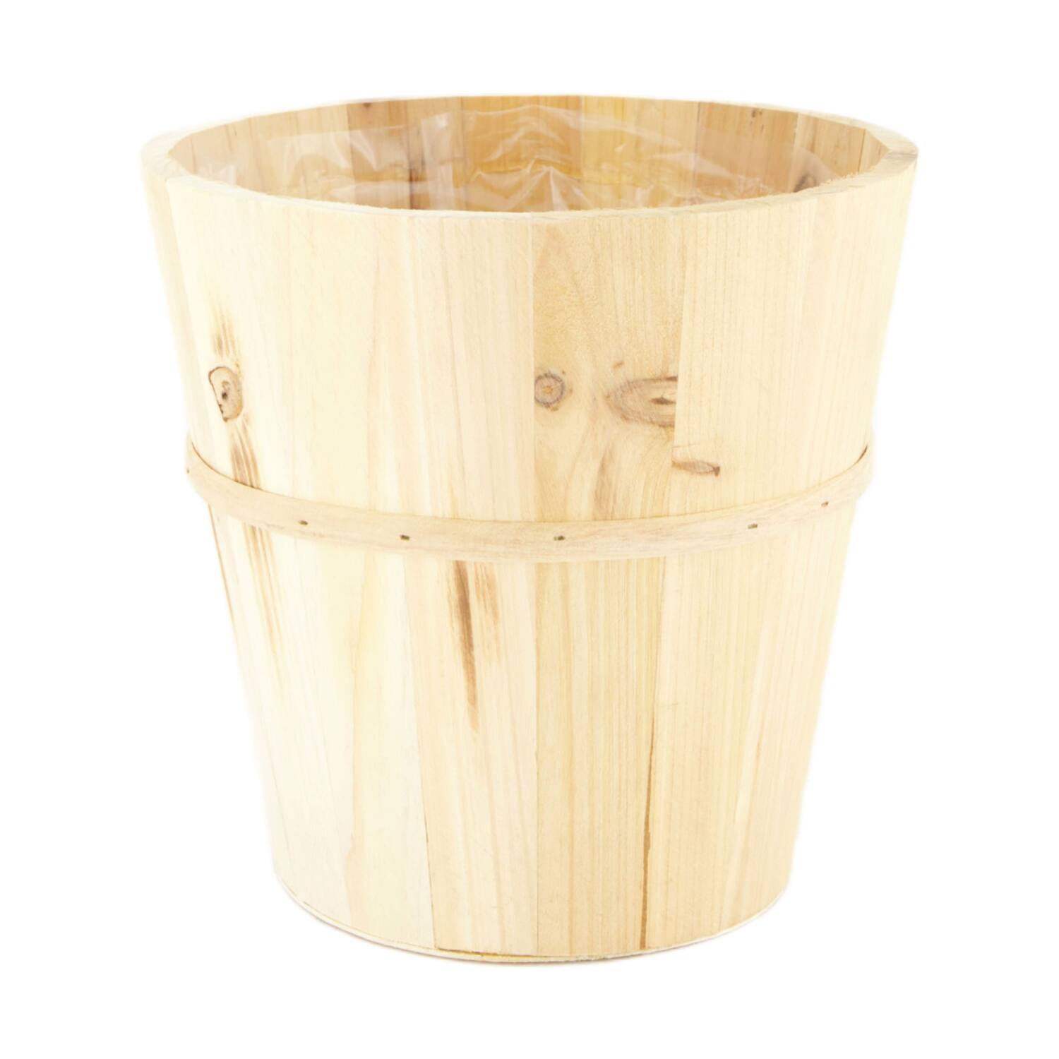 Planter fir wood with plastic 18x18x18cm FSC 100% - Natural