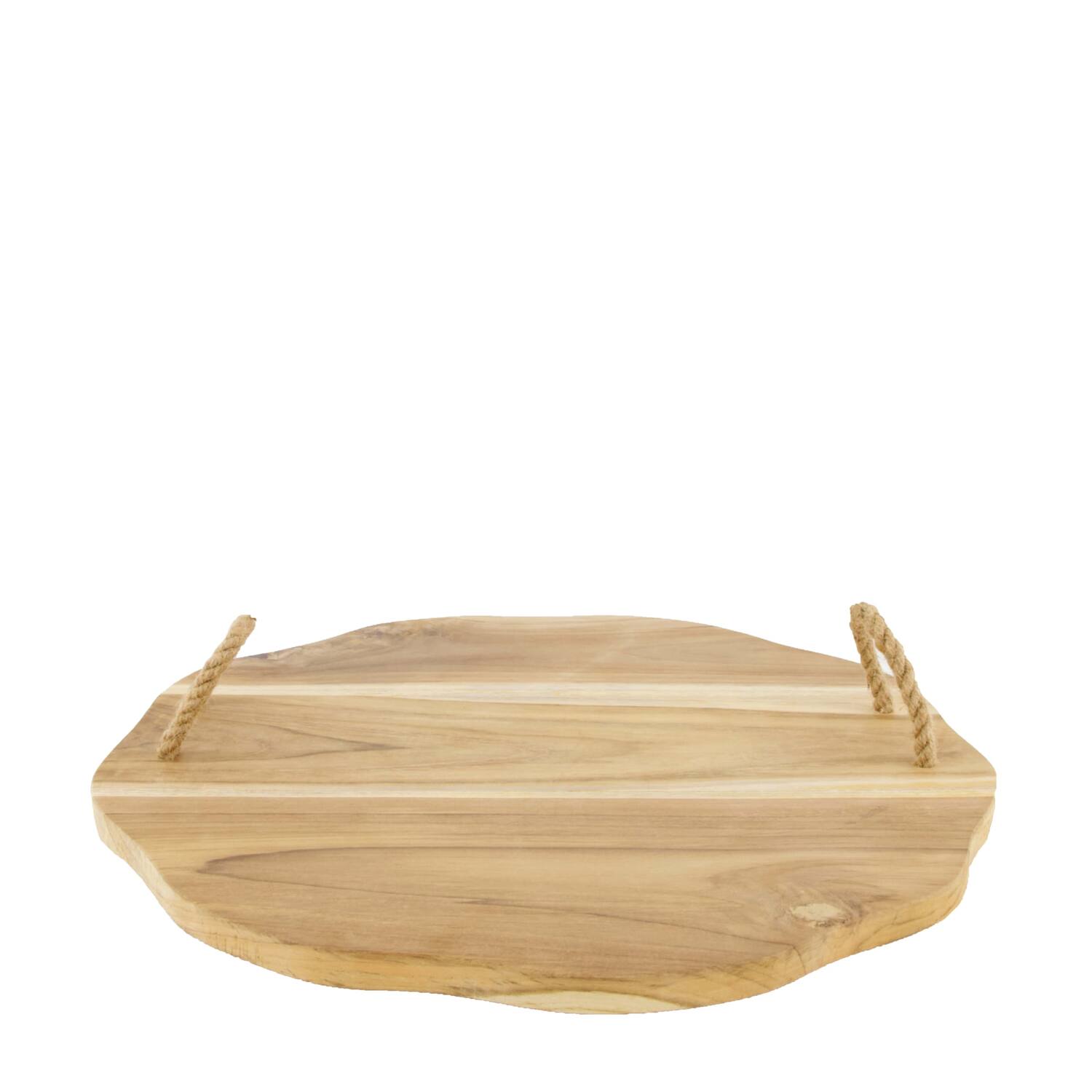 Tray teak wood with handle 48x48x4cm FSC 100%