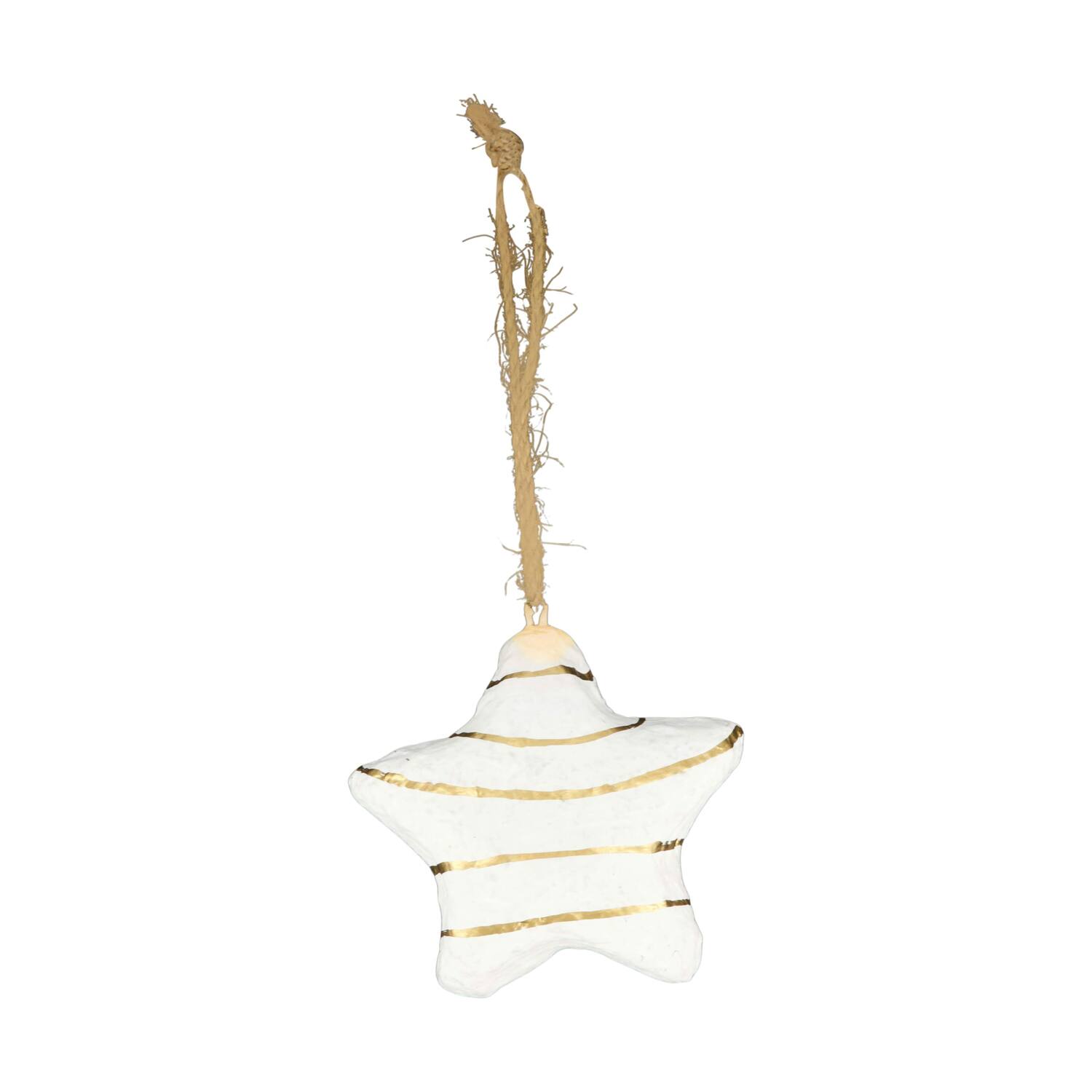 Hanger star paper mache 9x9x4cm FSC Mix 100%