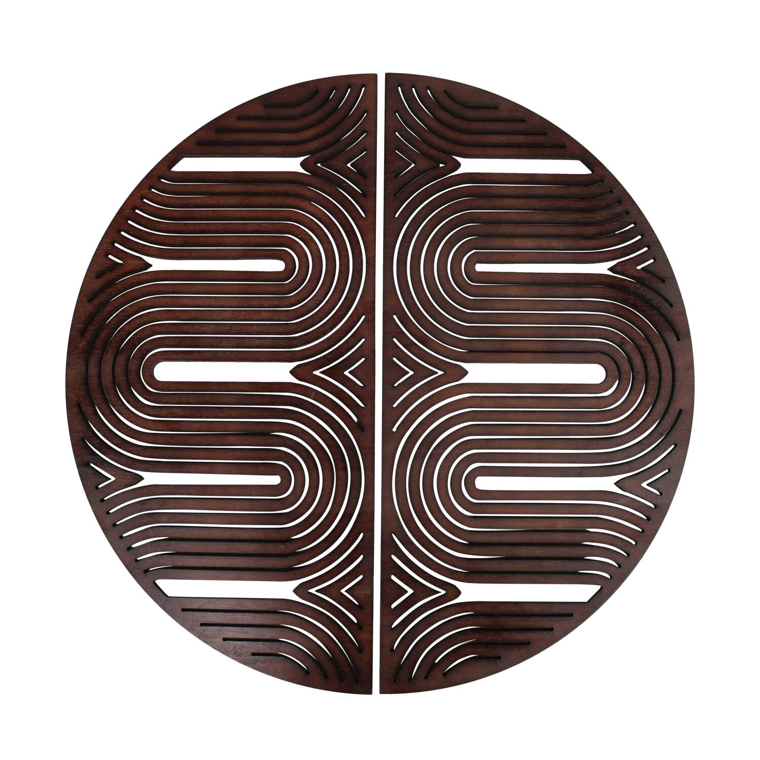Wall art mdf 76x1.2x76cm FSC 100% - Brown