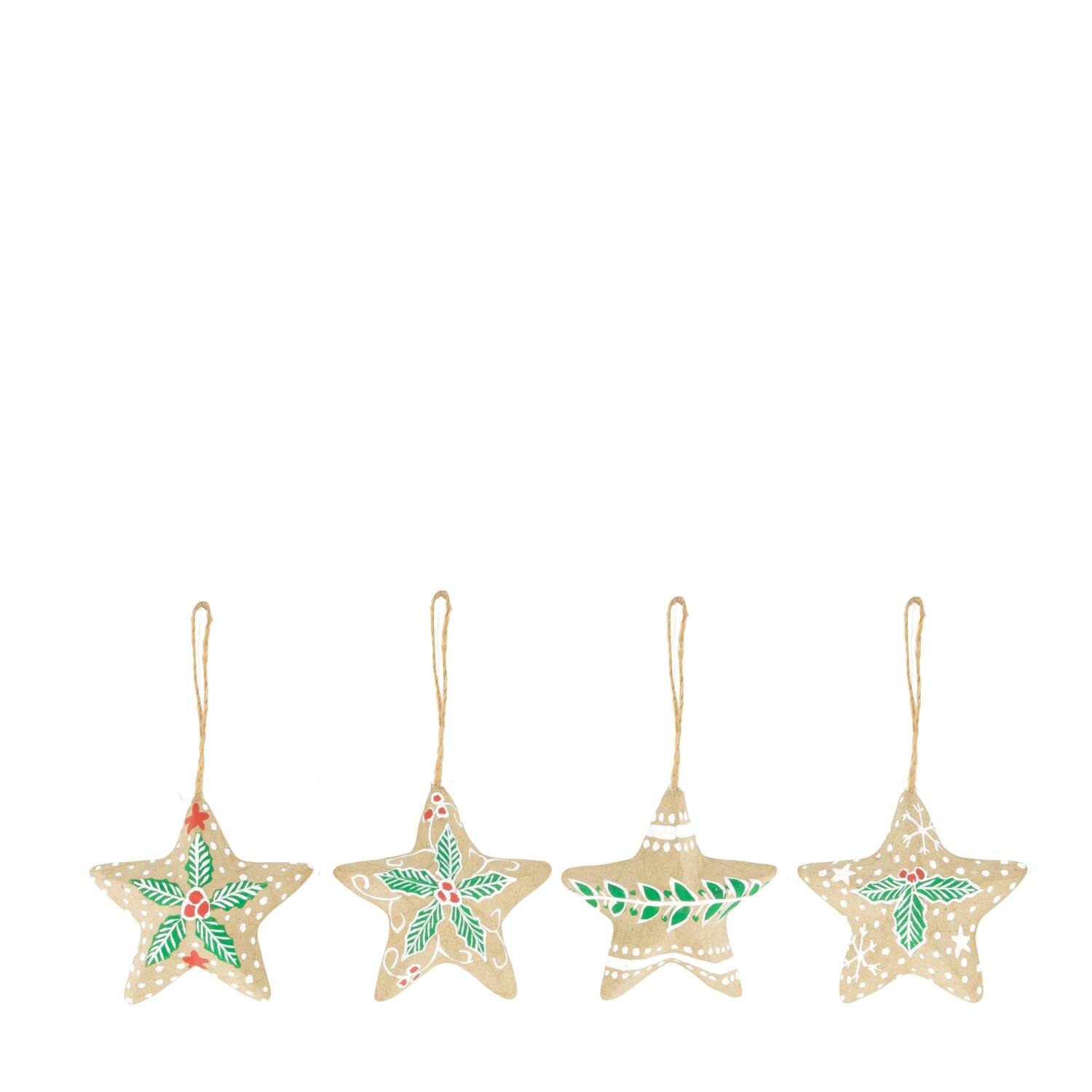 Hanger star paper mache 9x3.5x9cm  FSC mix 100% - Natural