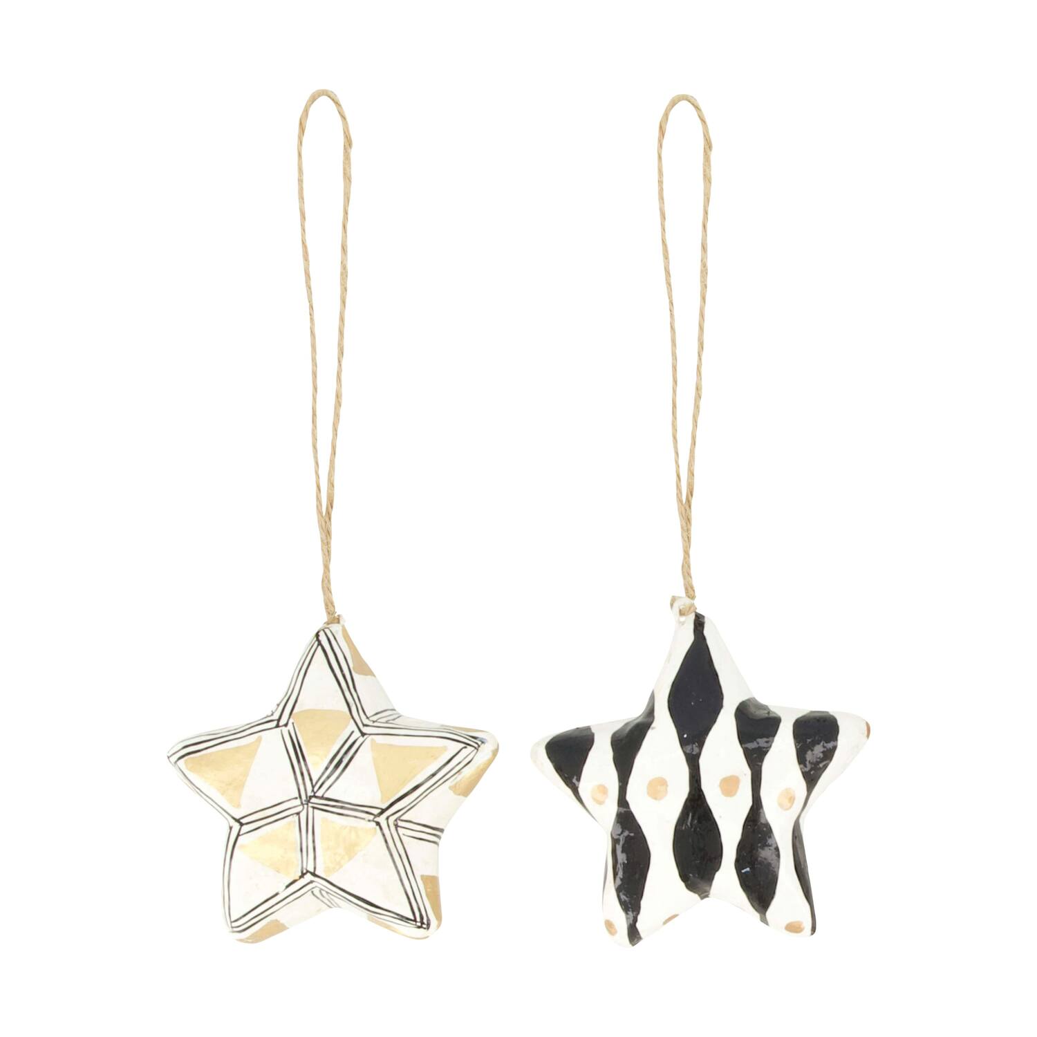 Hanger star paper mache 8x3x8cm A/2 FSC Mix 100%