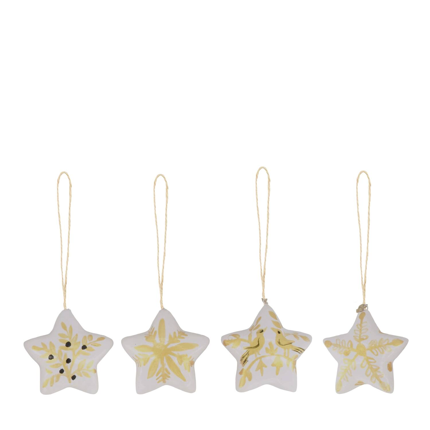 Hanger star paper mache 8x3x8cm  FSC mix 100% - White