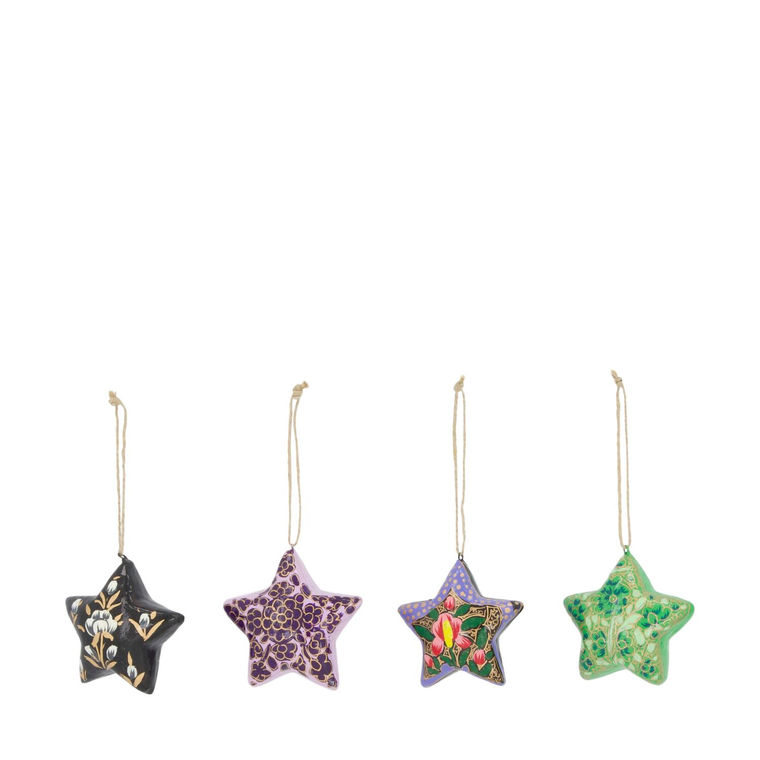 Hanger star paper mache 8x4.5x8.5cm FSC mix 100% - Multi