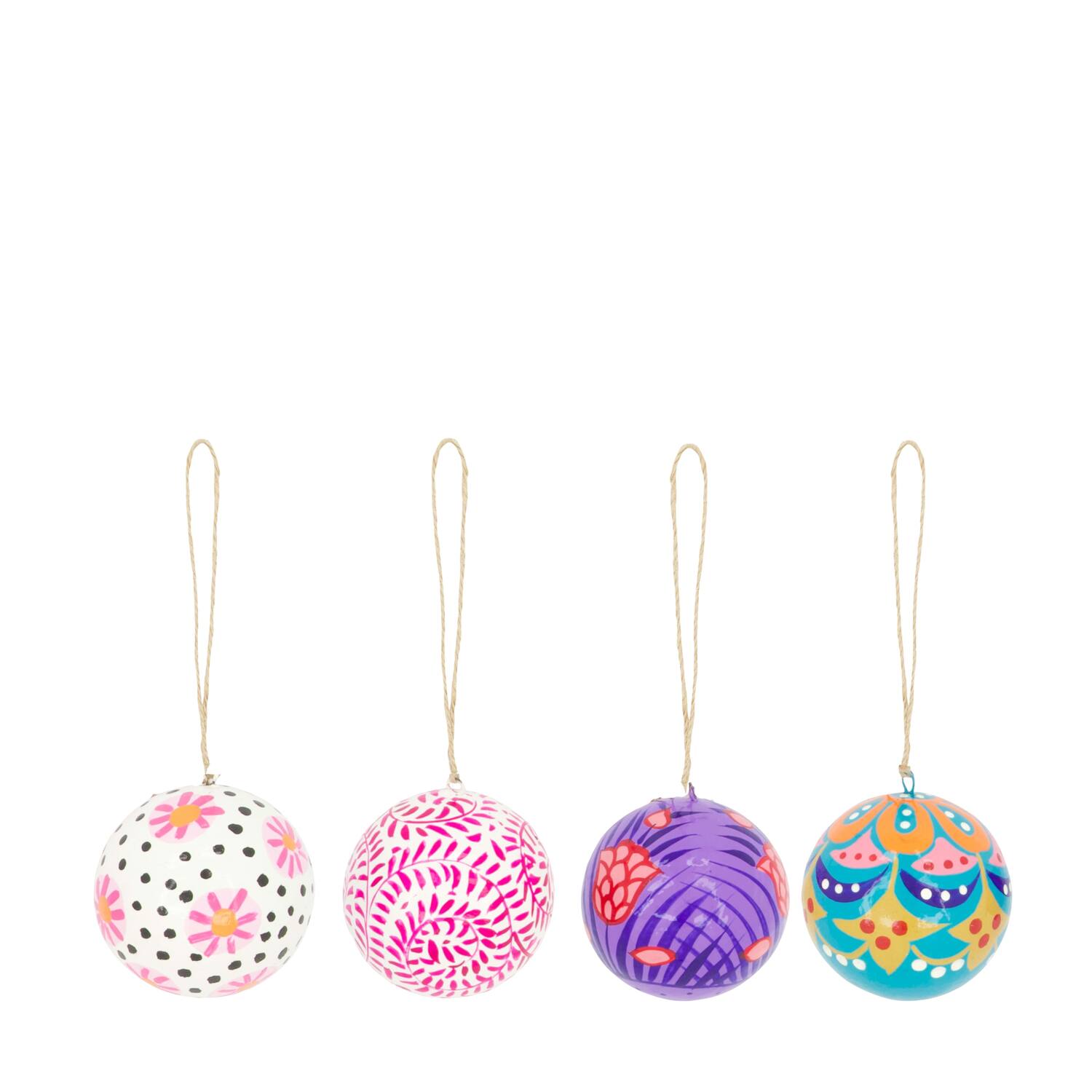 Bauble paper mache 7x7x7cm A/4 FSC Mix 100%