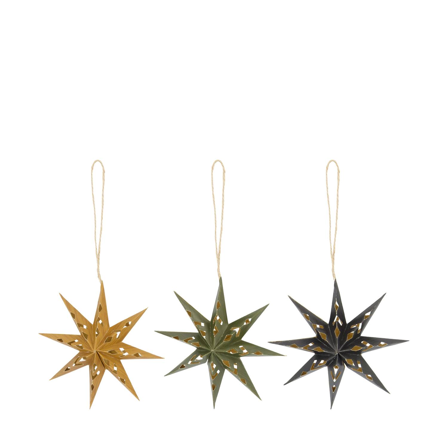 Hanger star wood print paper 15x4.5x15cm  FSC mix 100% - Multi